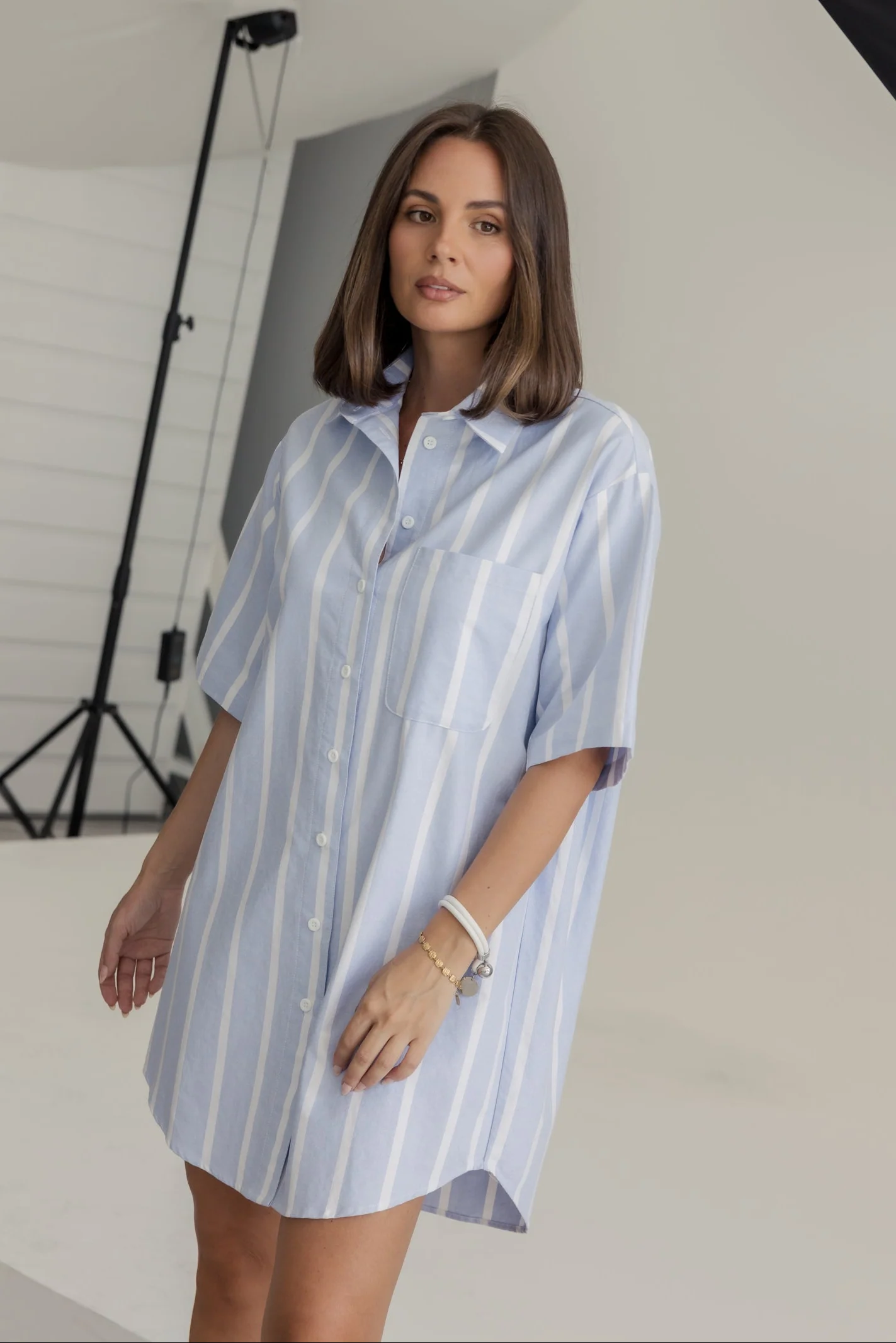 APEX Dress Chambray Blue Stripe - Image 2