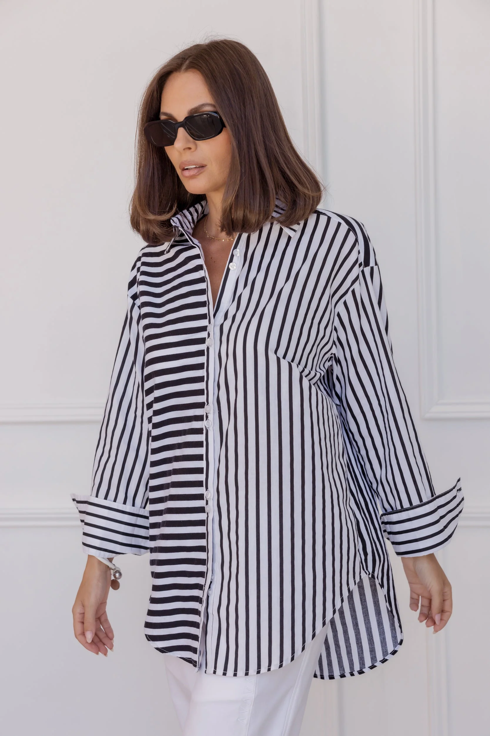 AUSTIN Shirt Mixed Stripe Black - Image 2