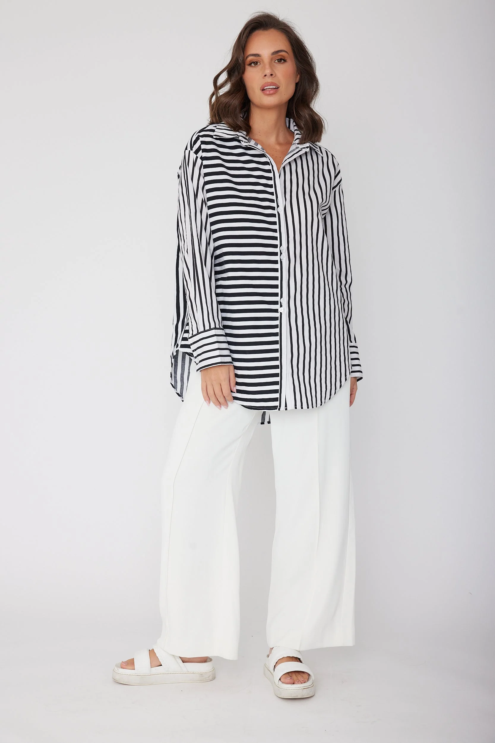 AUSTIN Shirt Mixed Stripe Black - Image 6