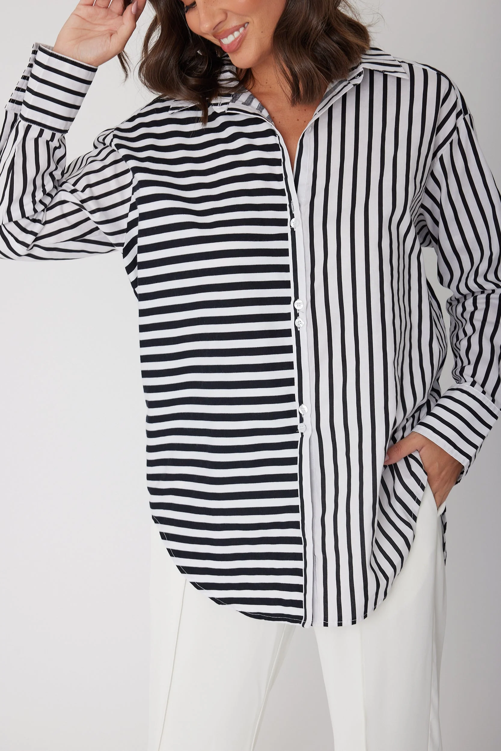 AUSTIN Shirt Mixed Stripe Black - Image 8
