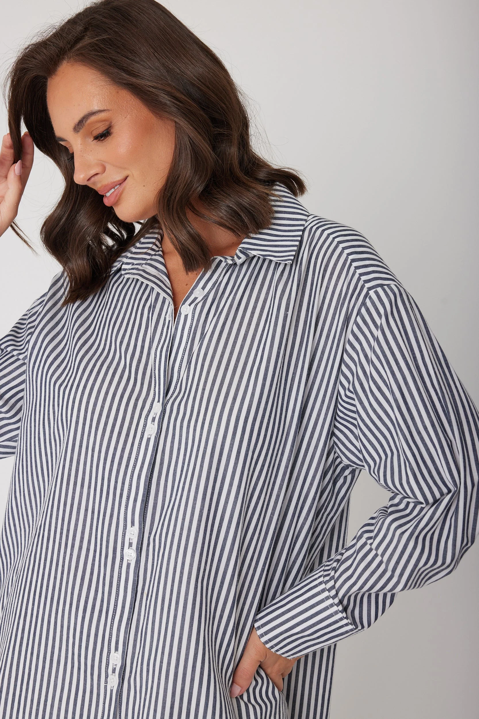 AUSTIN Shirt Navy Stripe - Image 7