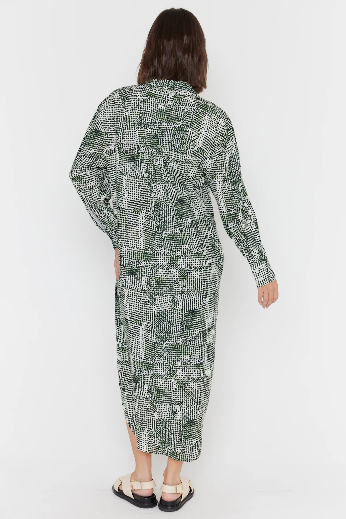 BANTAS Dress Emerald Textured Print - Image 10