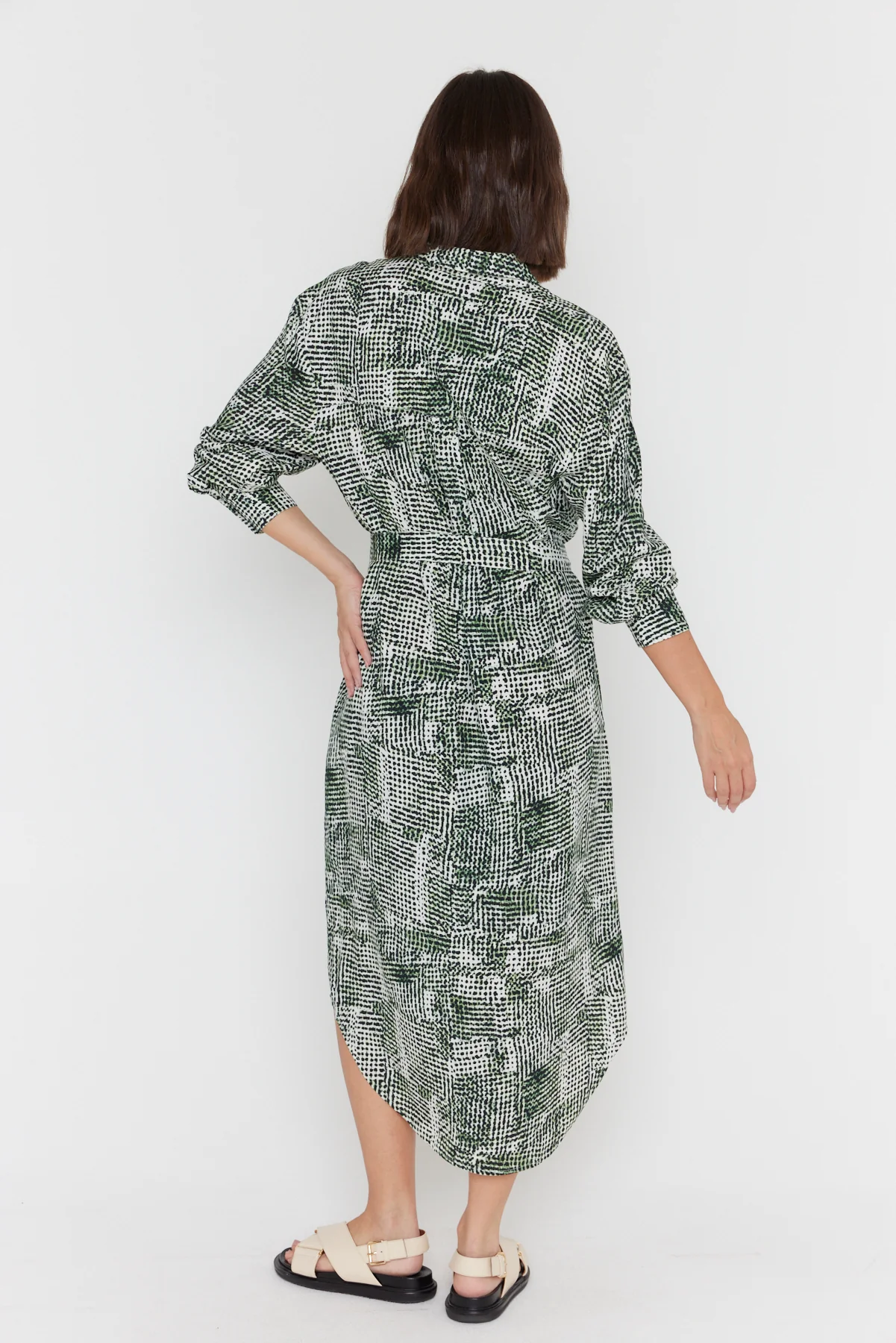 BANTAS Dress Emerald Textured Print - Image 11