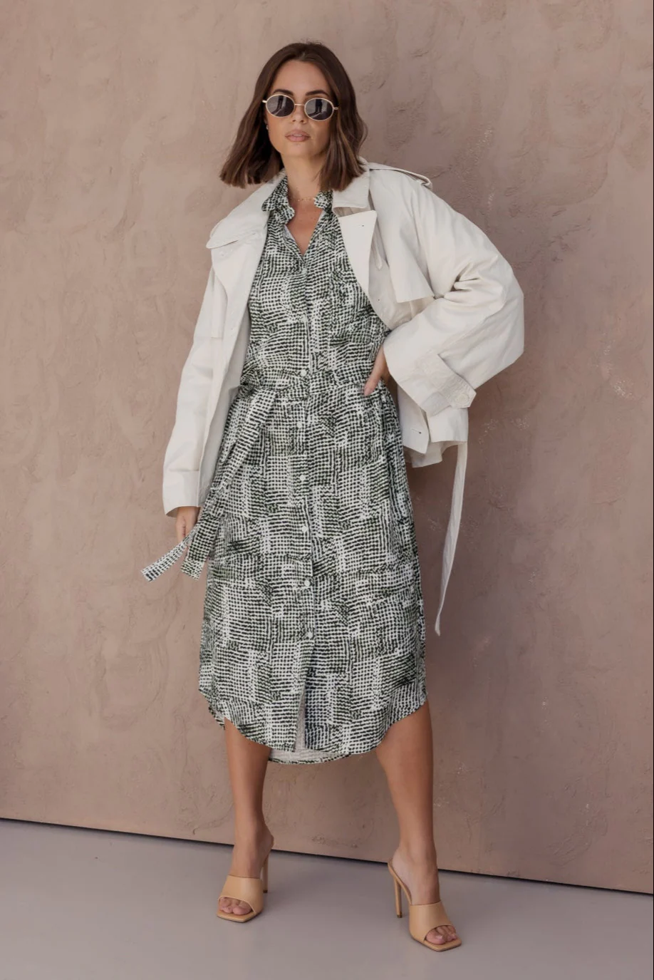 BANTAS Dress Emerald Textured Print - Image 4