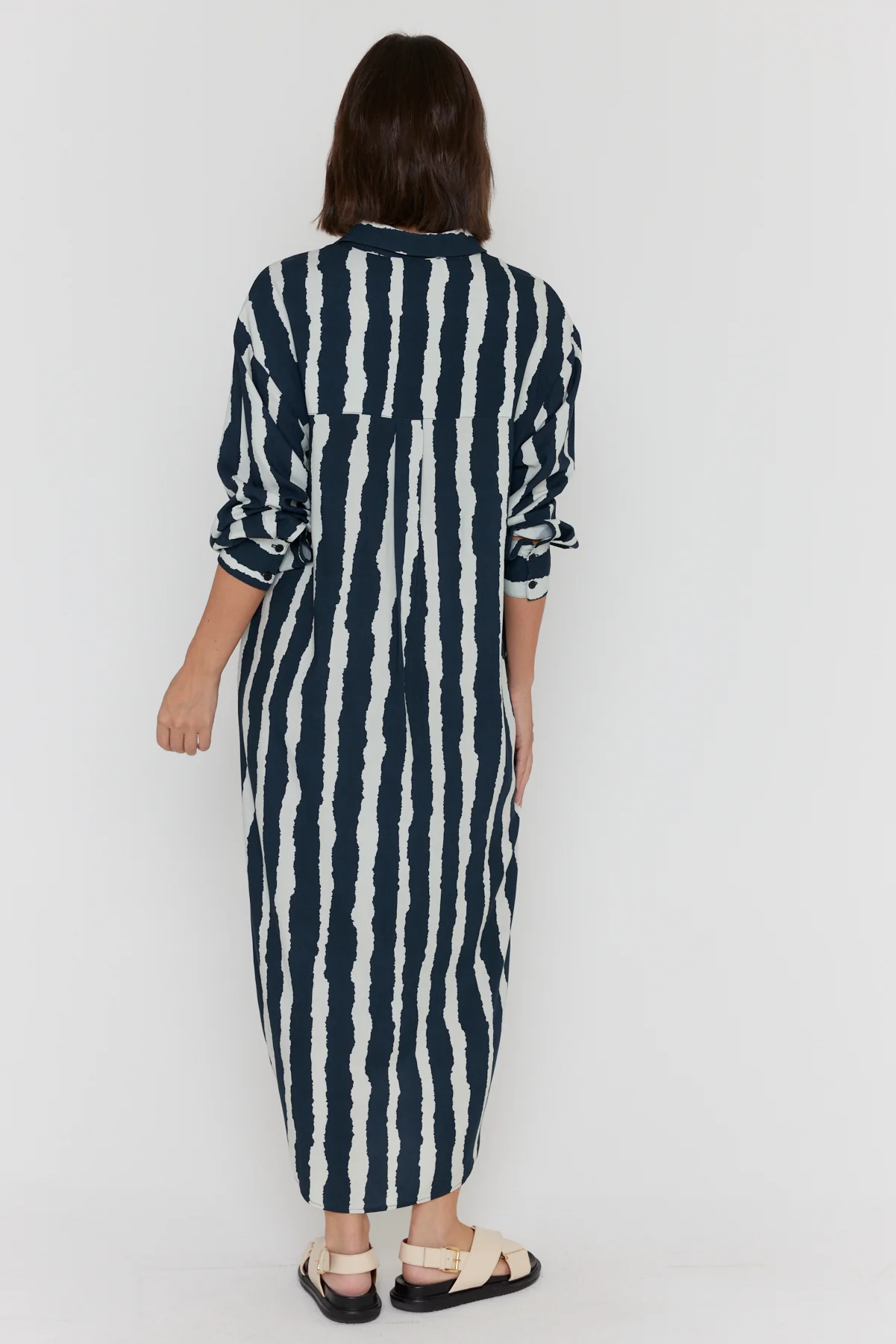BANTAS Dress Navy Textured Stripe - Image 12