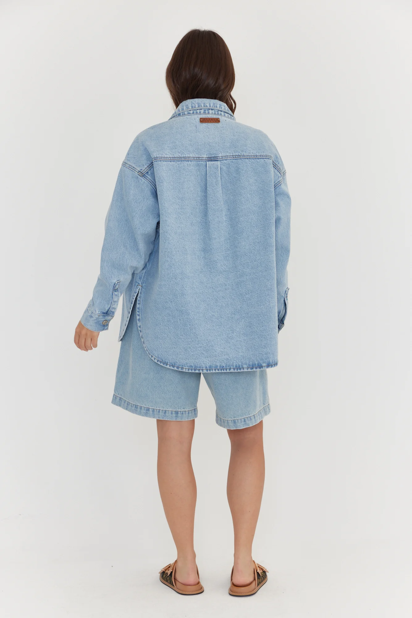 BASEN Shacket Light Blue Denim - Image 13