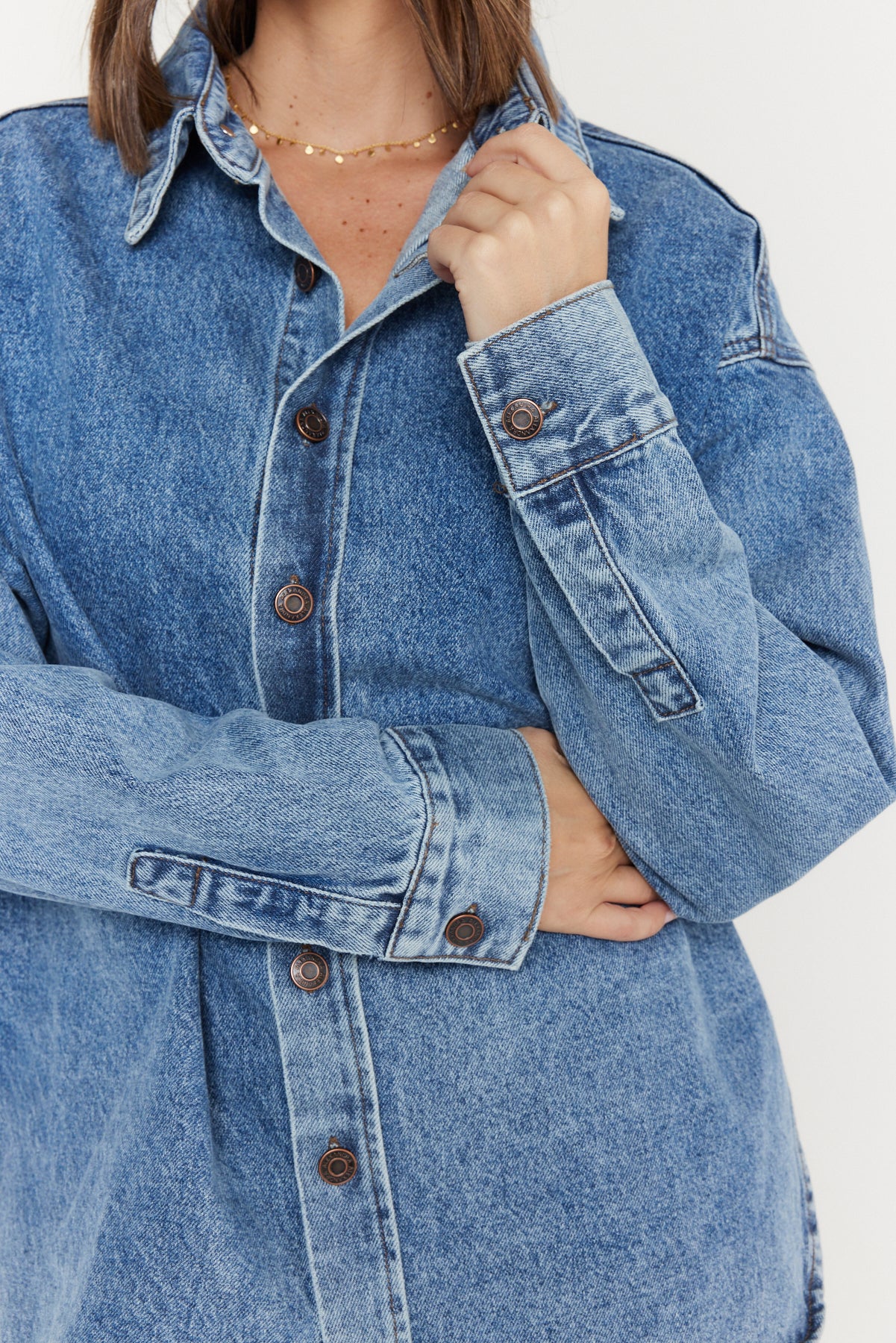 BASEN Shacket Blue Denim - Image 12