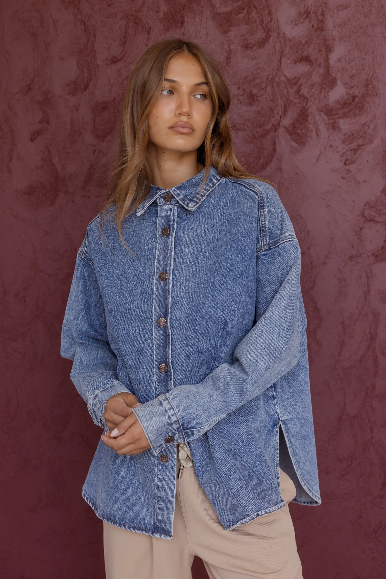 BASEN Shacket Blue Denim - Image 3
