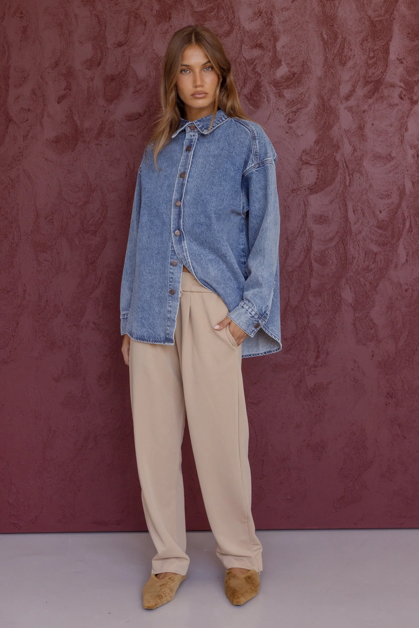 BASEN Shacket Blue Denim - Image 4