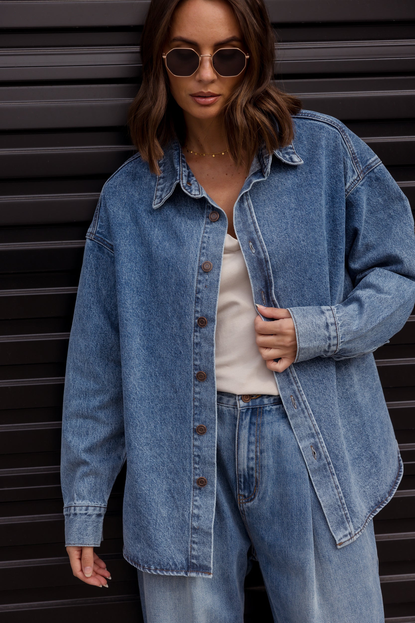 BASEN Shacket Blue Denim - Image 5