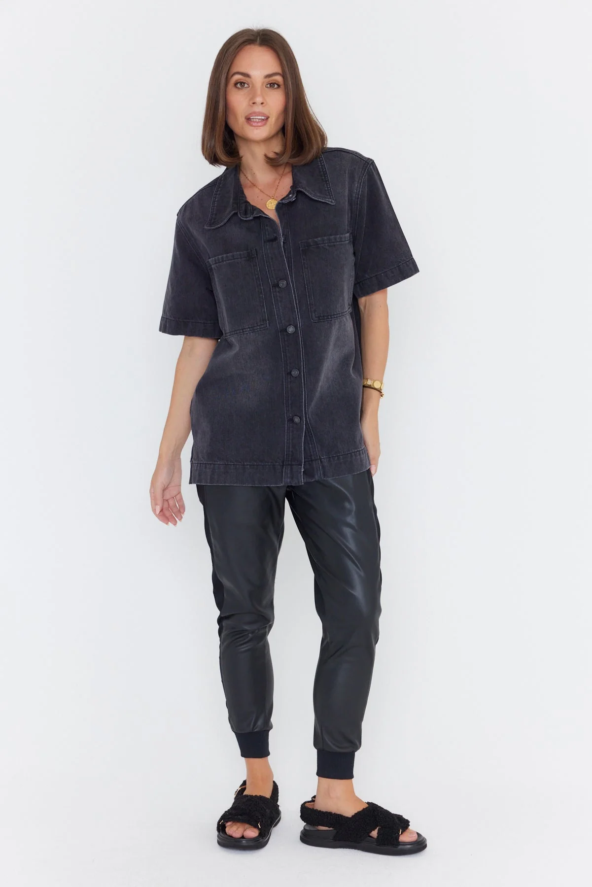 BECKHAM Shirt Black Denim - Image 6