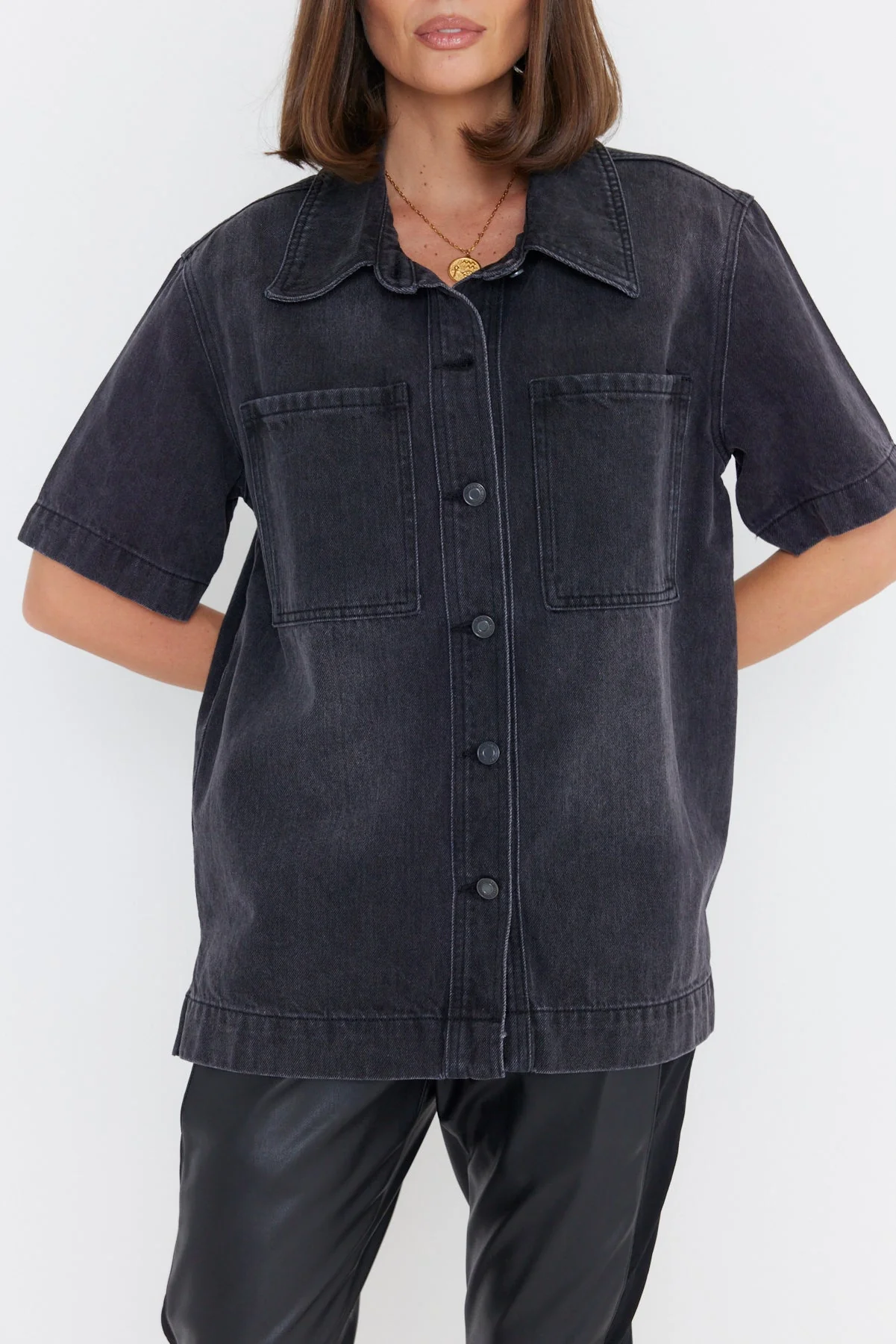 BECKHAM Shirt Black Denim - Image 7