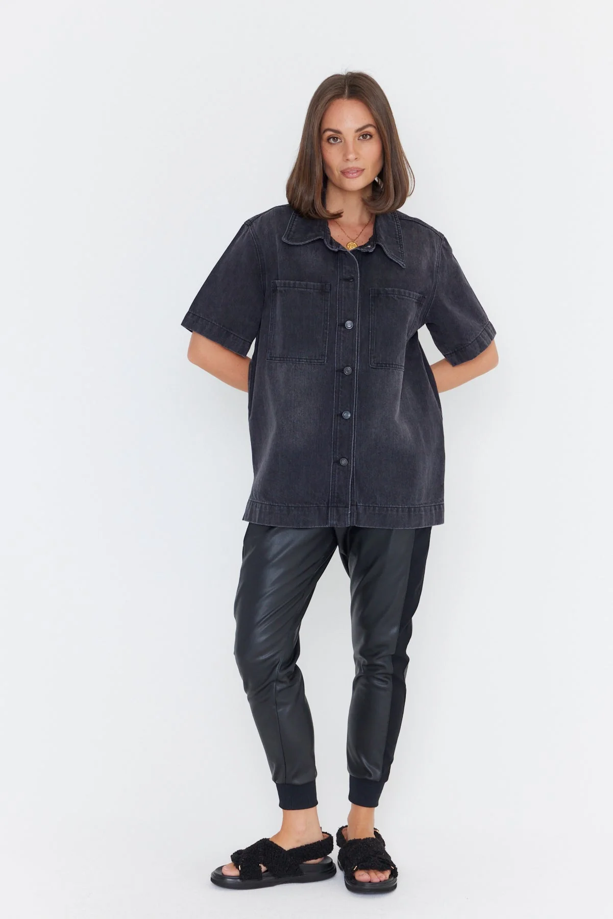 BECKHAM Shirt Black Denim - Image 8
