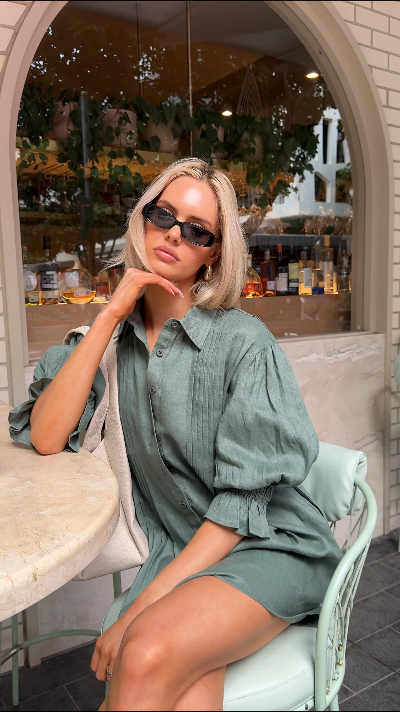 BERKEN Dress Dusty Green - Image 5