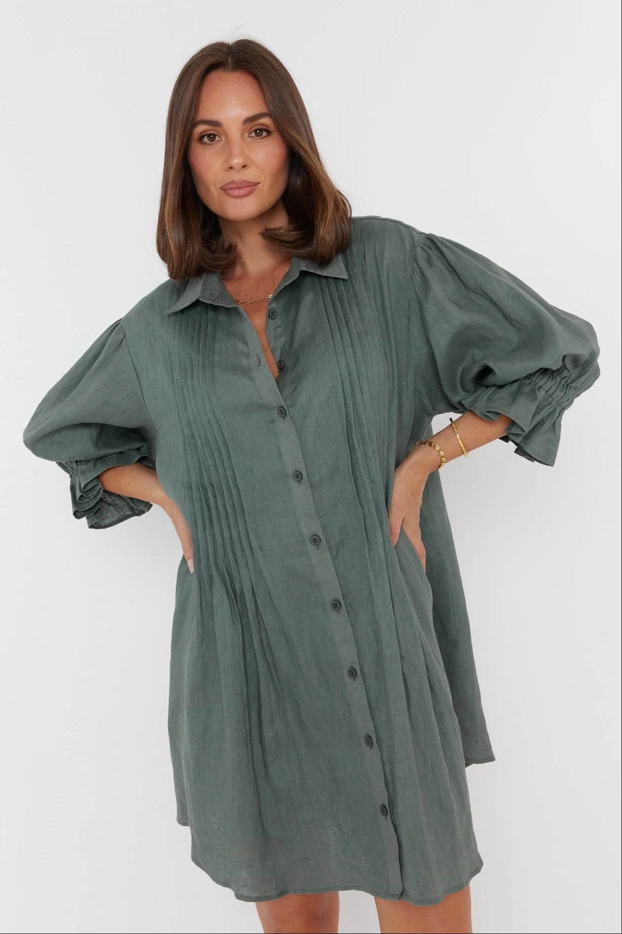 BERKEN Dress Dusty Green - Image 9
