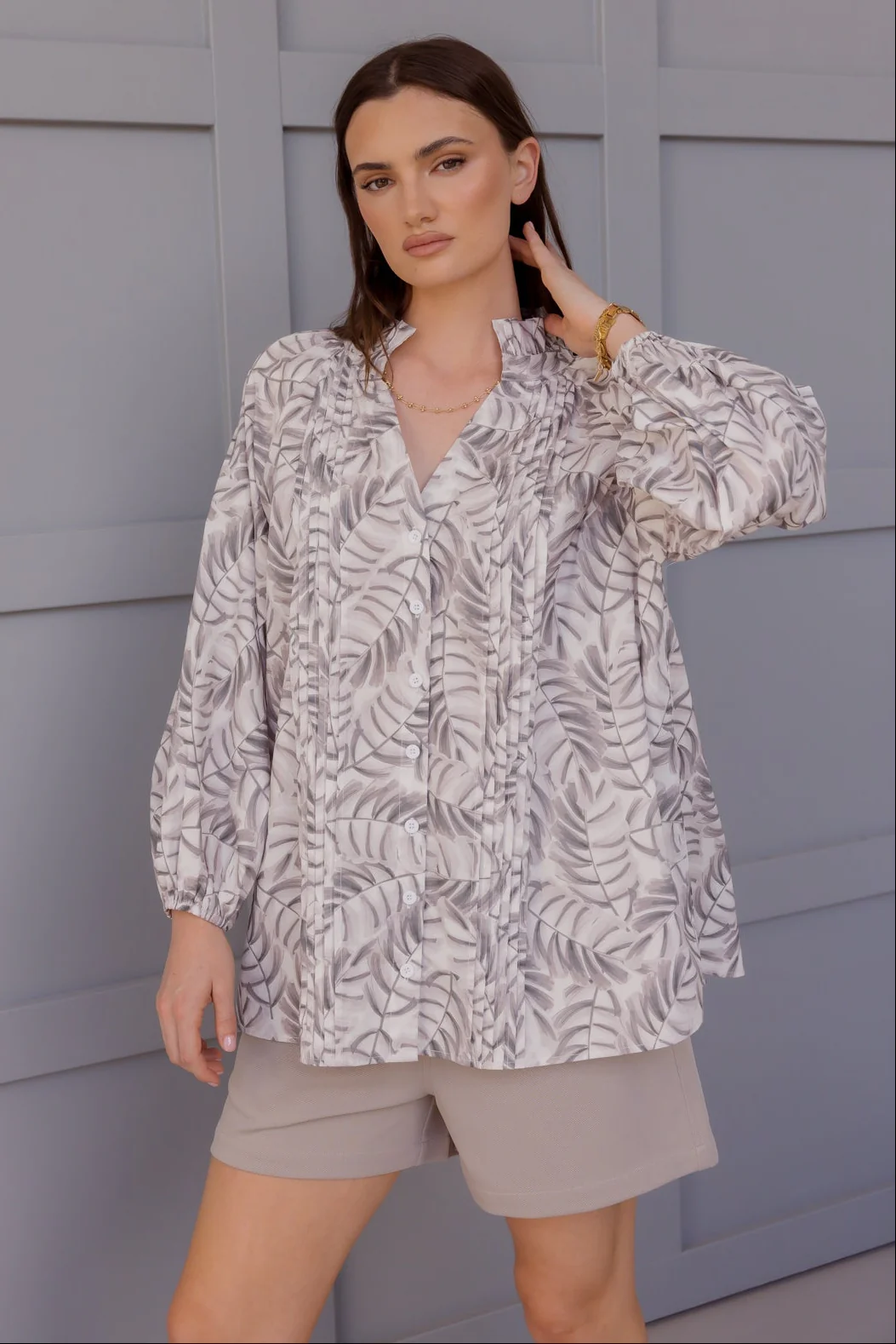 CAITS Blouse Coco Leaf Print