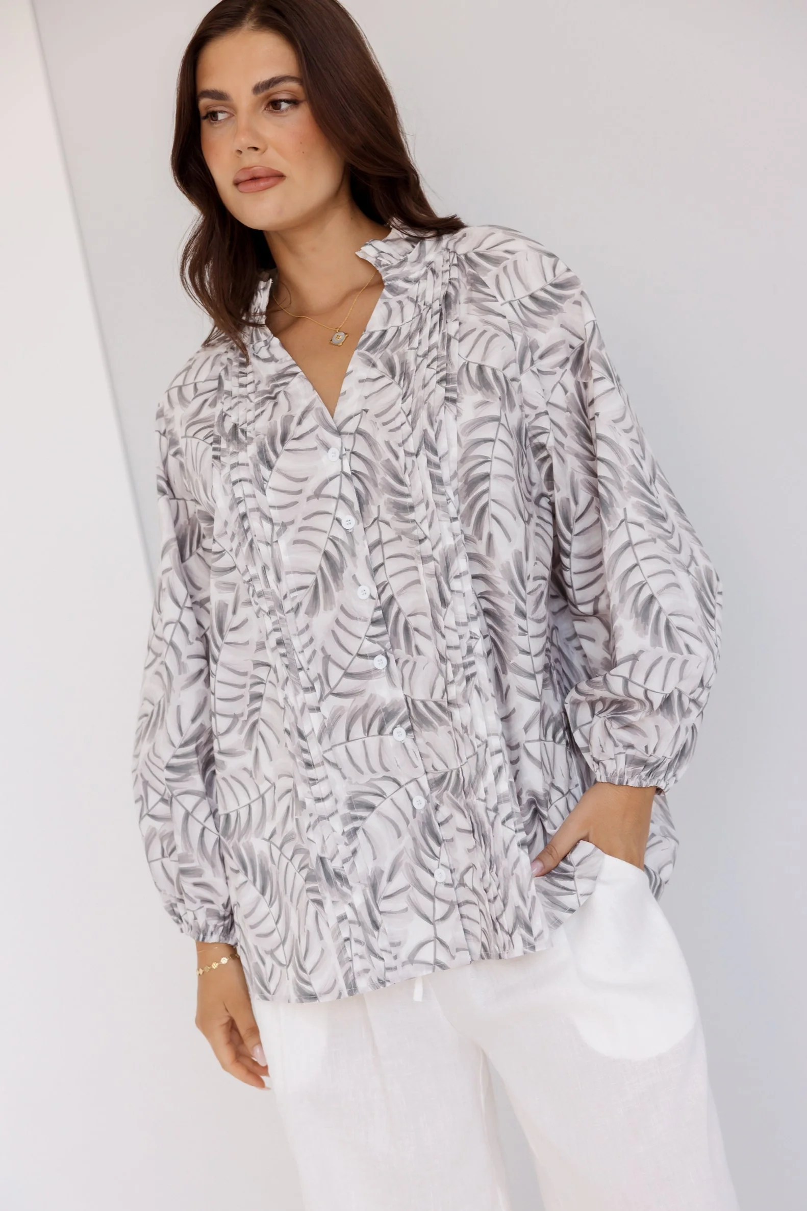 CAITS Blouse Coco Leaf Print - Image 2