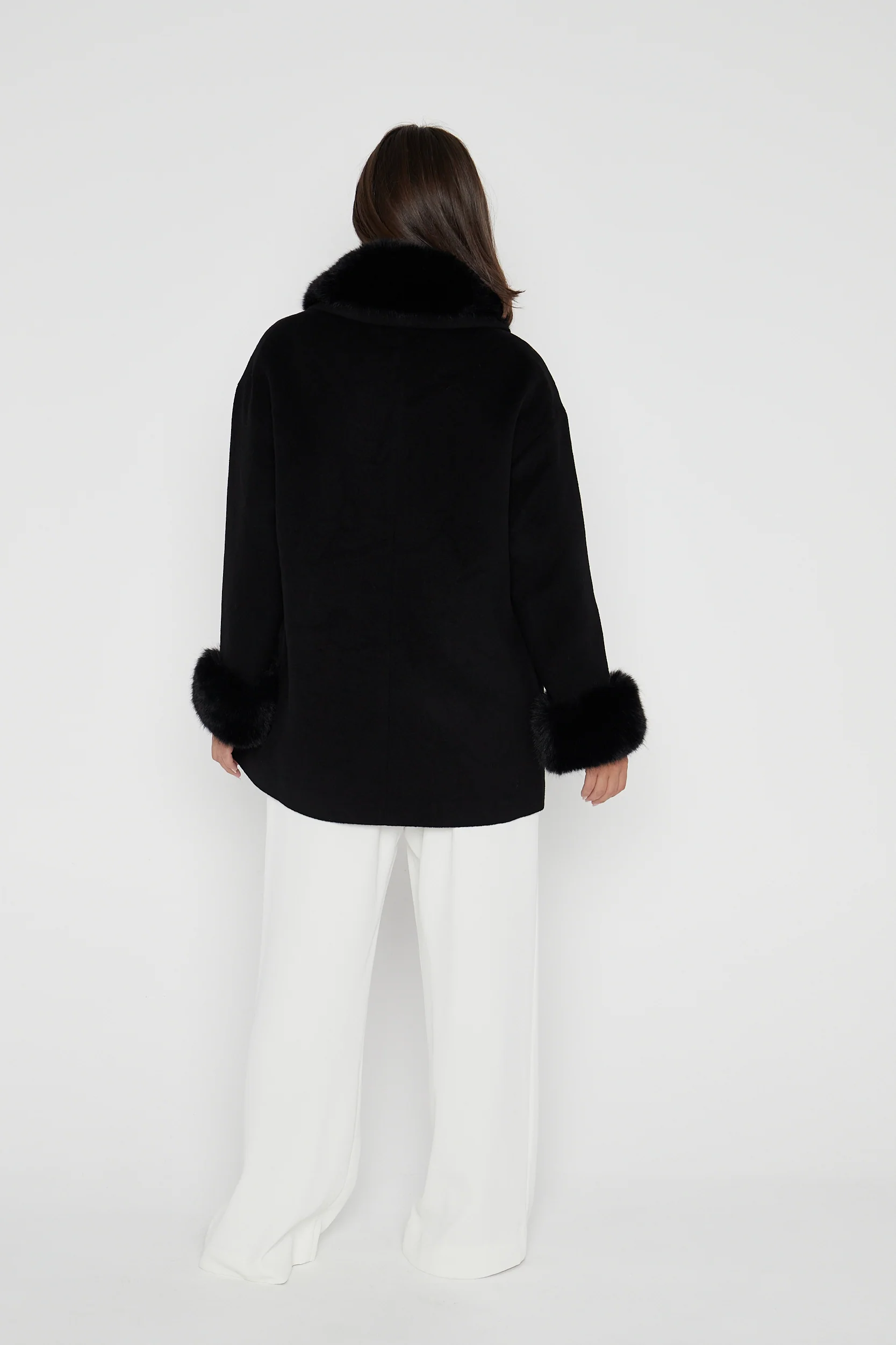 CARLO Faux Coat Black - Image 10