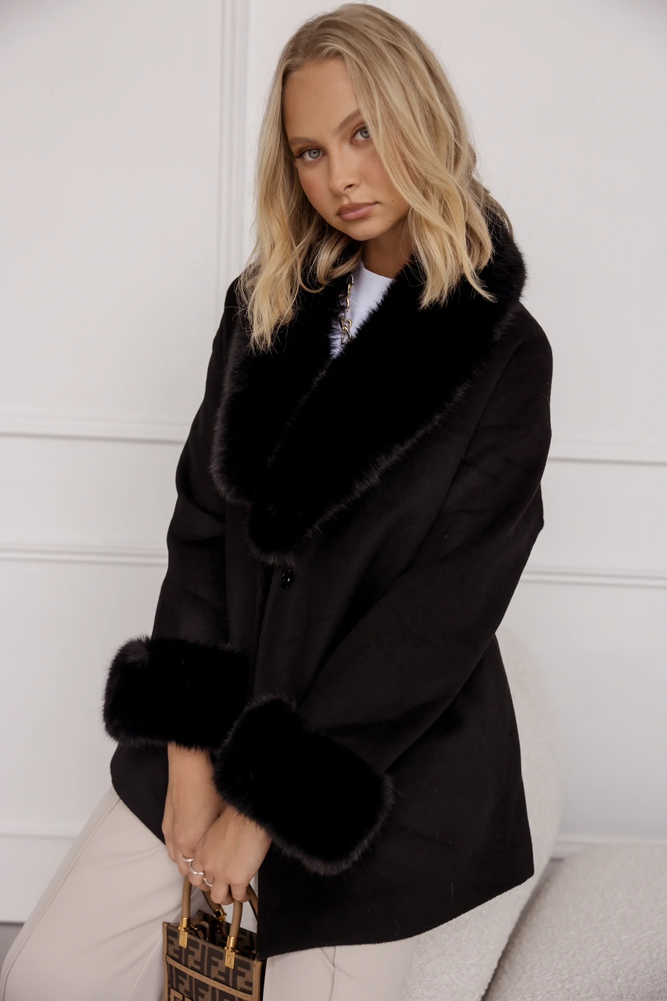 CARLO Faux Coat Black - Image 4