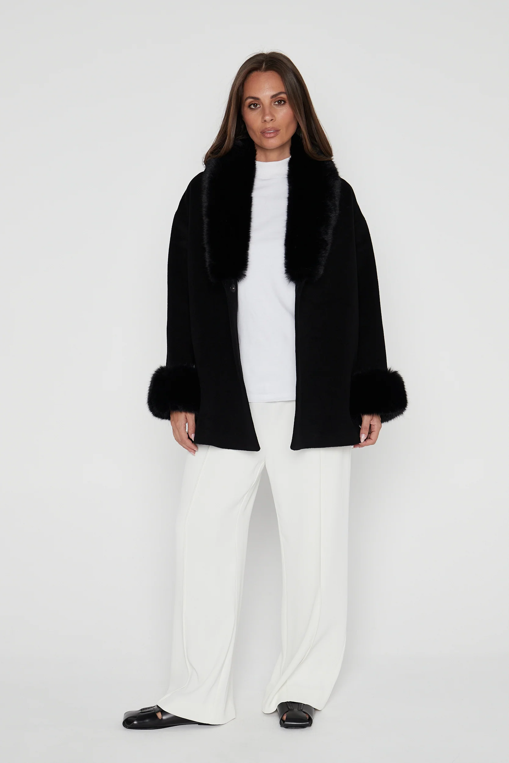 CARLO Faux Coat Black - Image 5