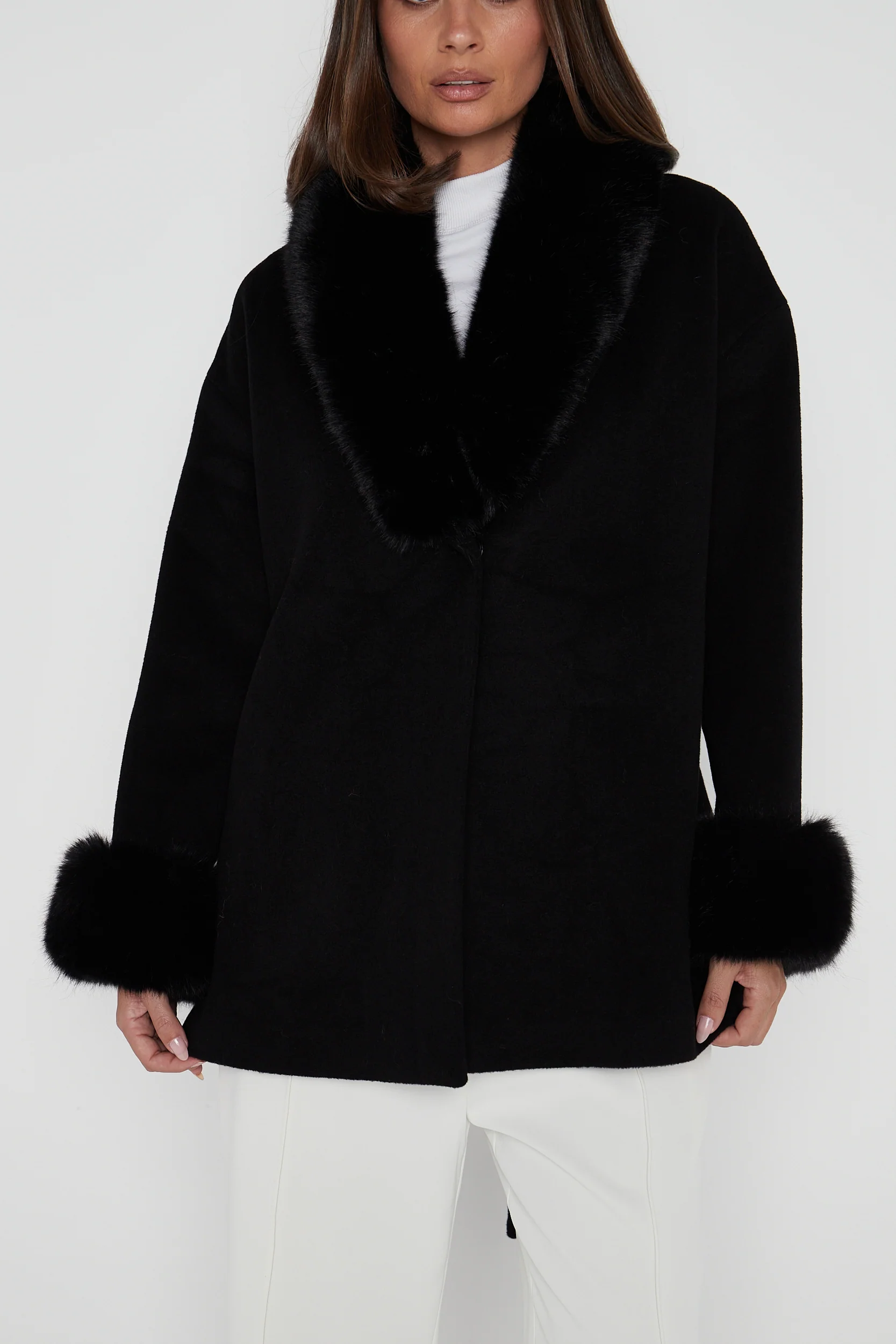 CARLO Faux Coat Black - Image 6
