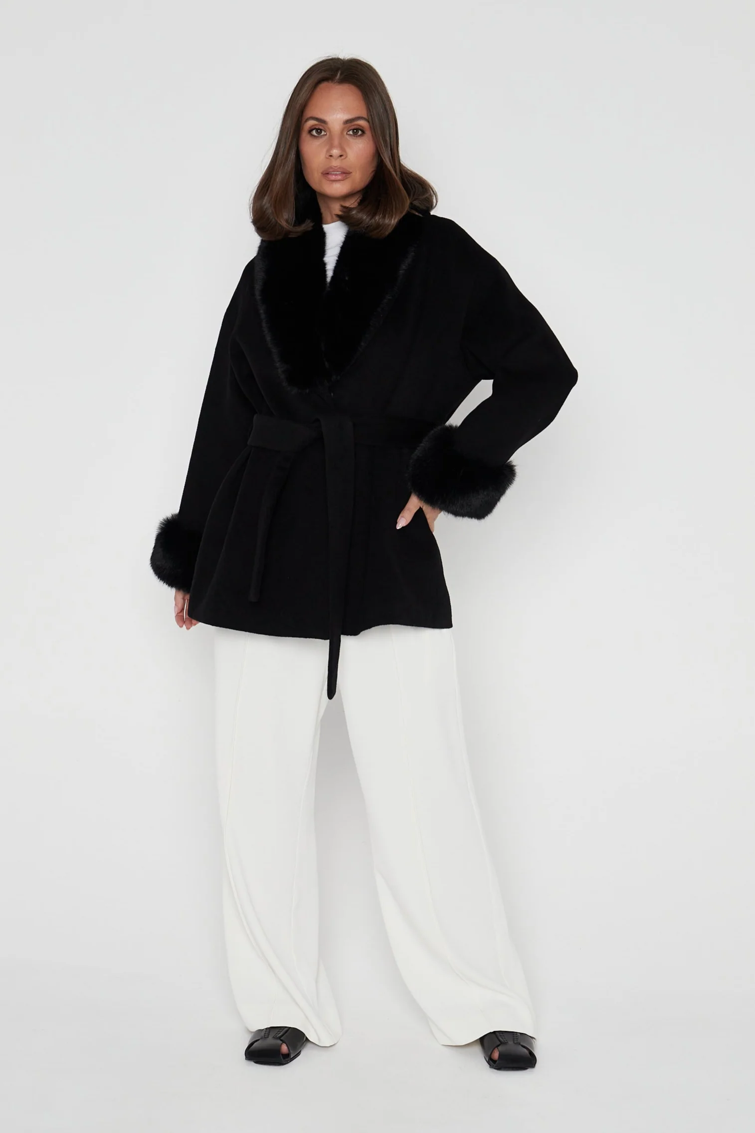CARLO Faux Coat Black - Image 7