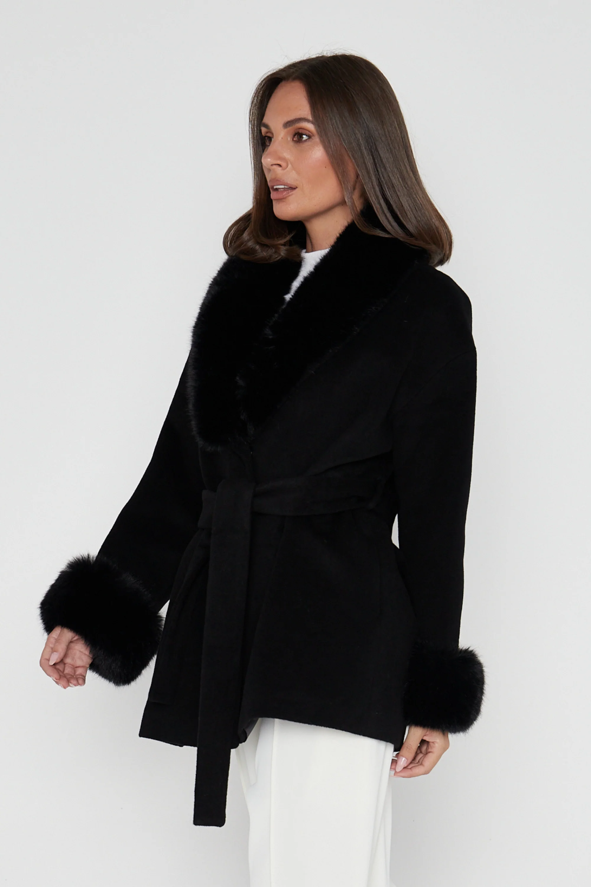 CARLO Faux Coat Black - Image 9