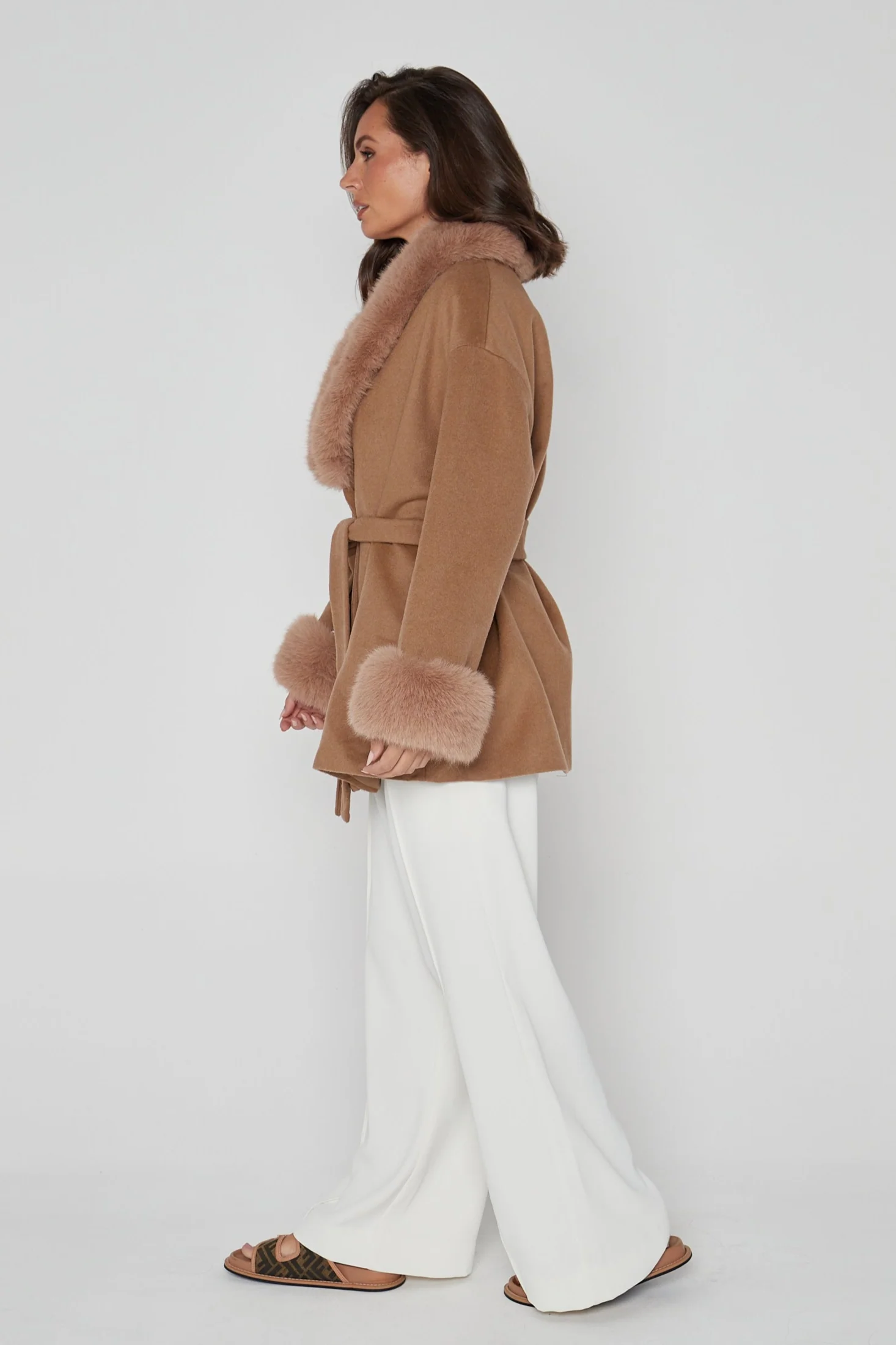 CARLO Faux Coat Tan - Image 11