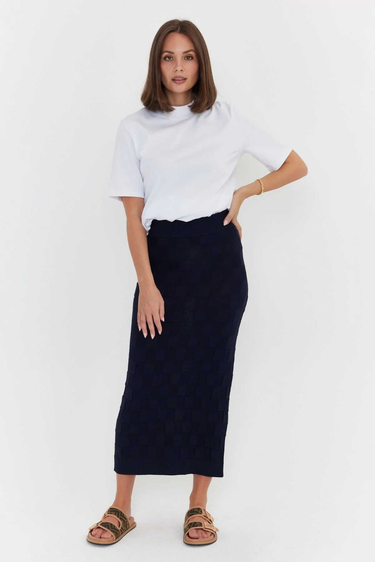 COMO Knit Skirt Navy - Image 6