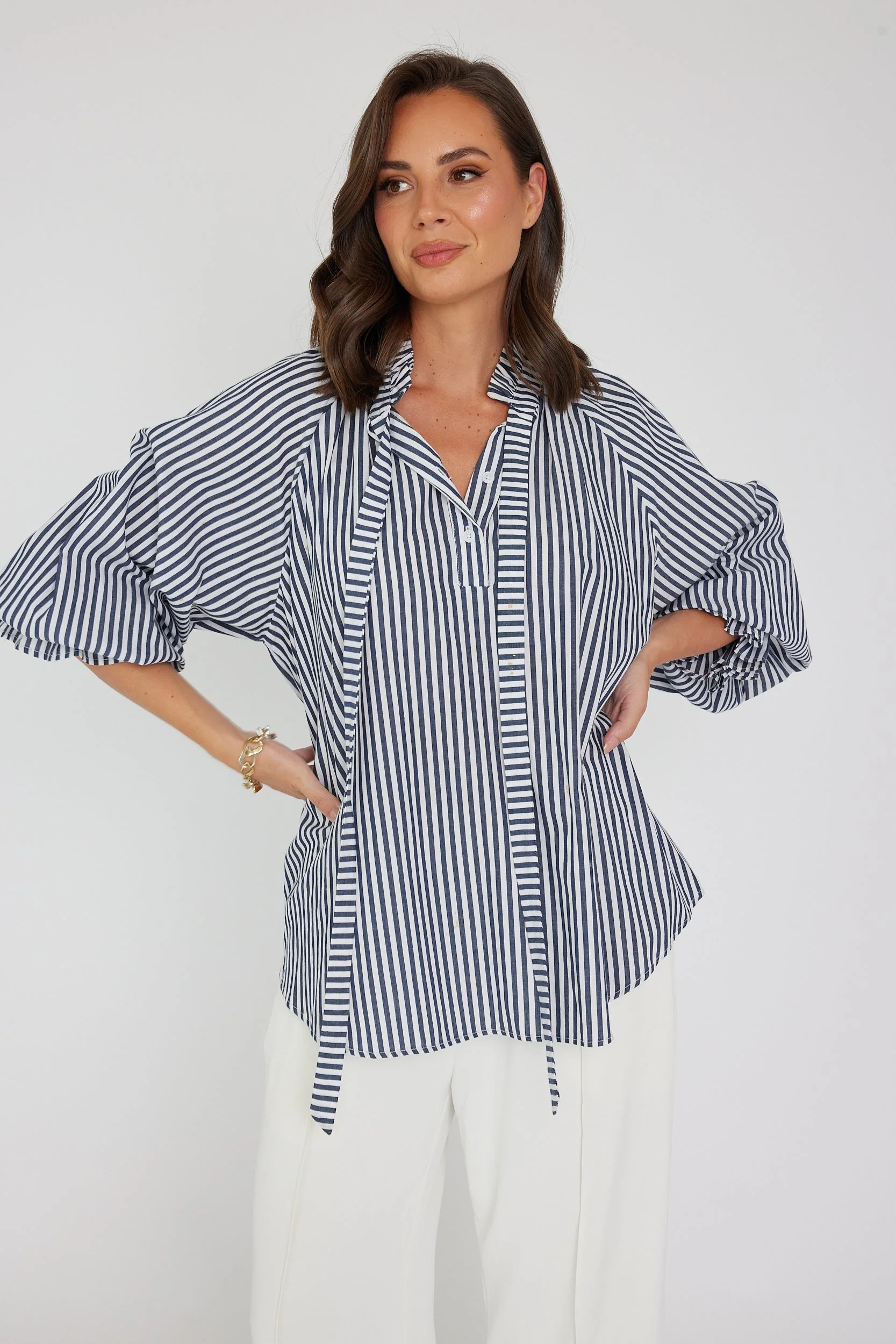 DANILL Blouse Navy Stripe - Image 10