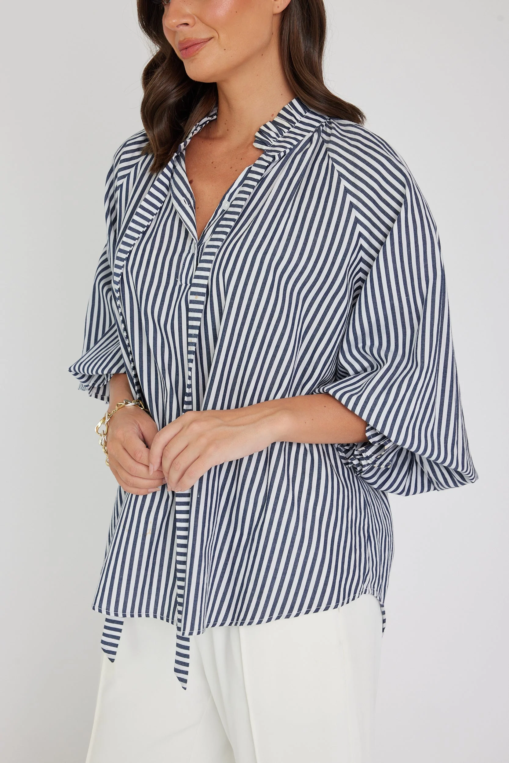 DANILL Blouse Navy Stripe - Image 11