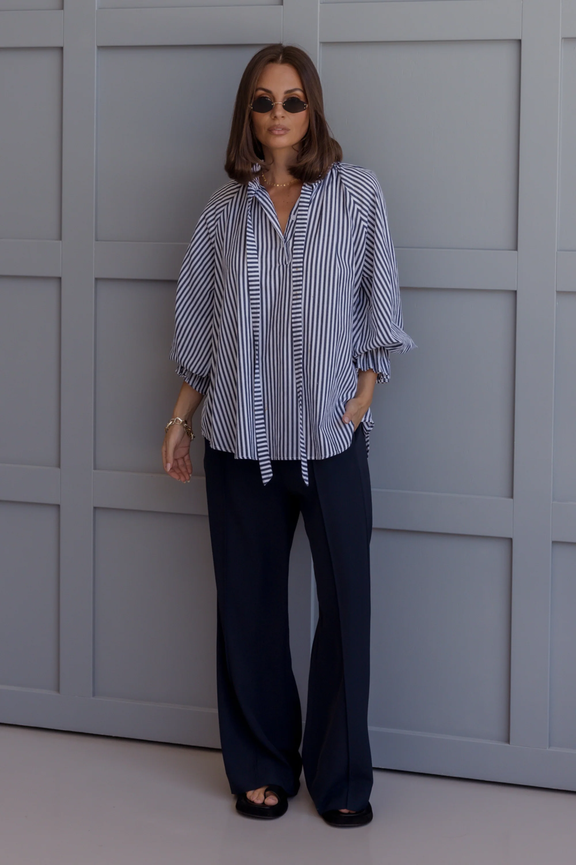 DANILL Blouse Navy Stripe - Image 5