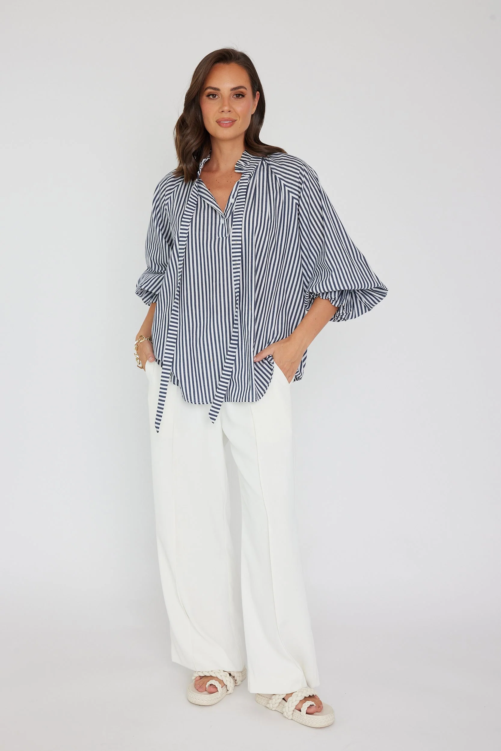 DANILL Blouse Navy Stripe - Image 7