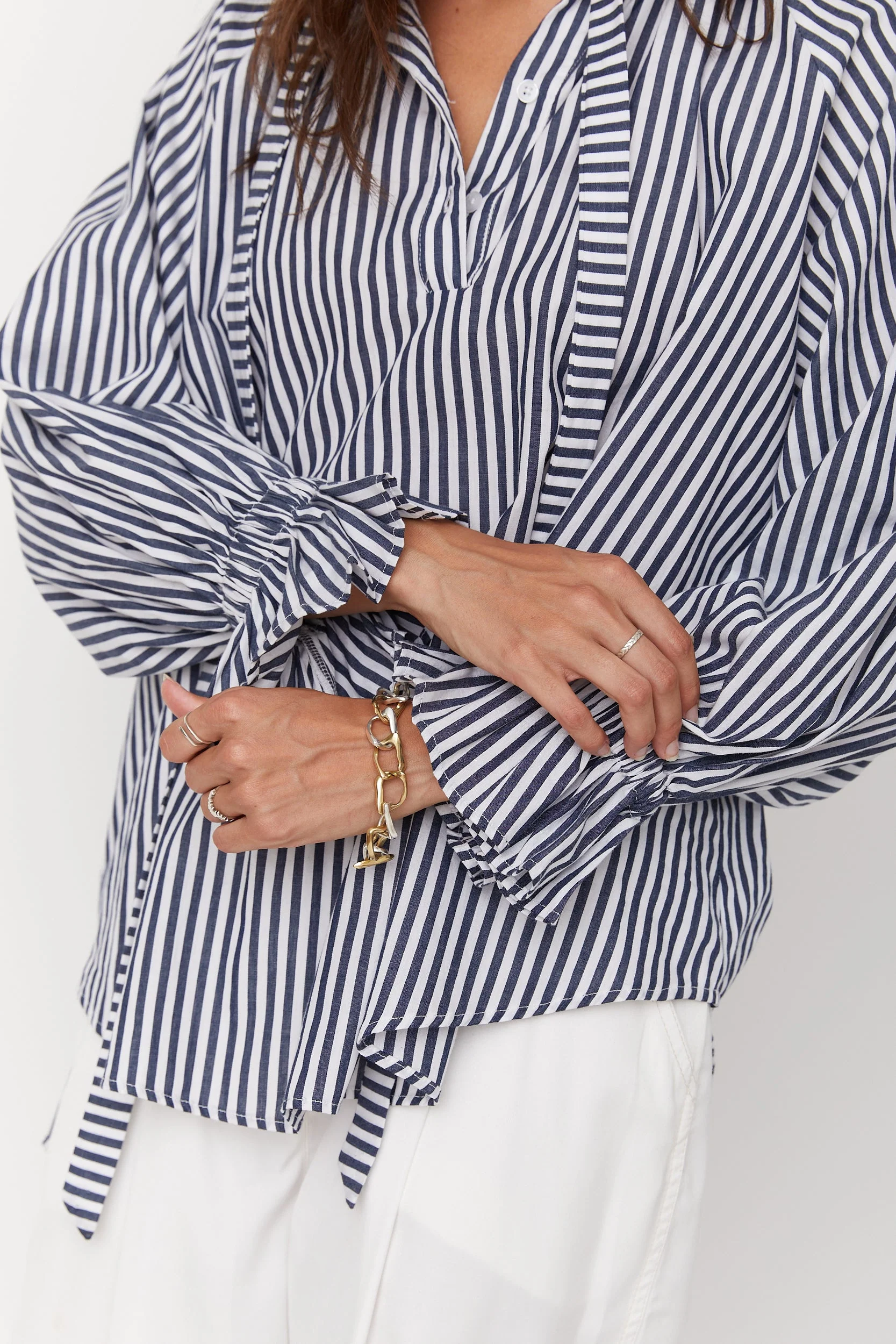 DANILL Blouse Navy Stripe - Image 8