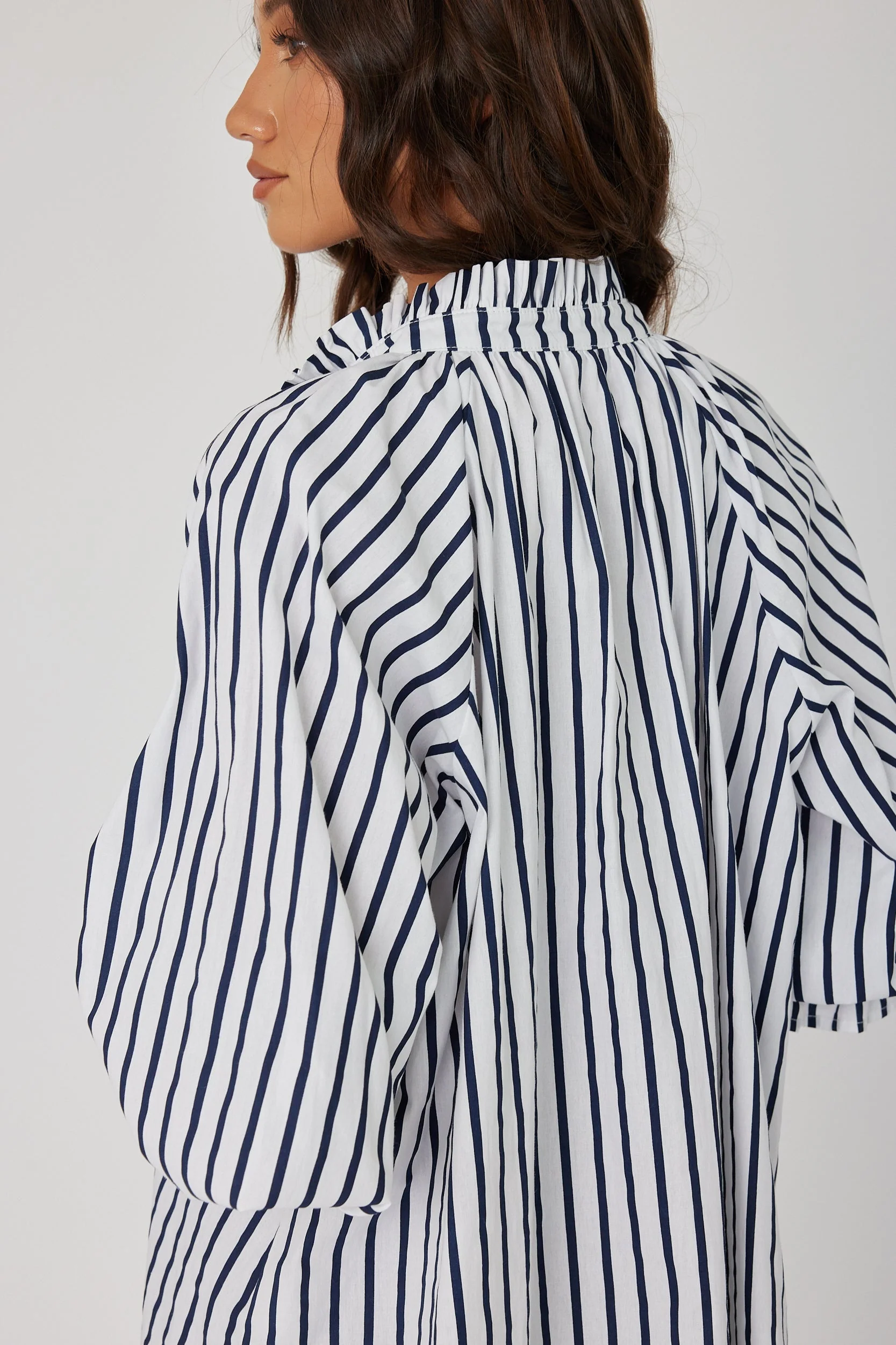 DANILL Blouse Navy Wide Stripe - Image 8