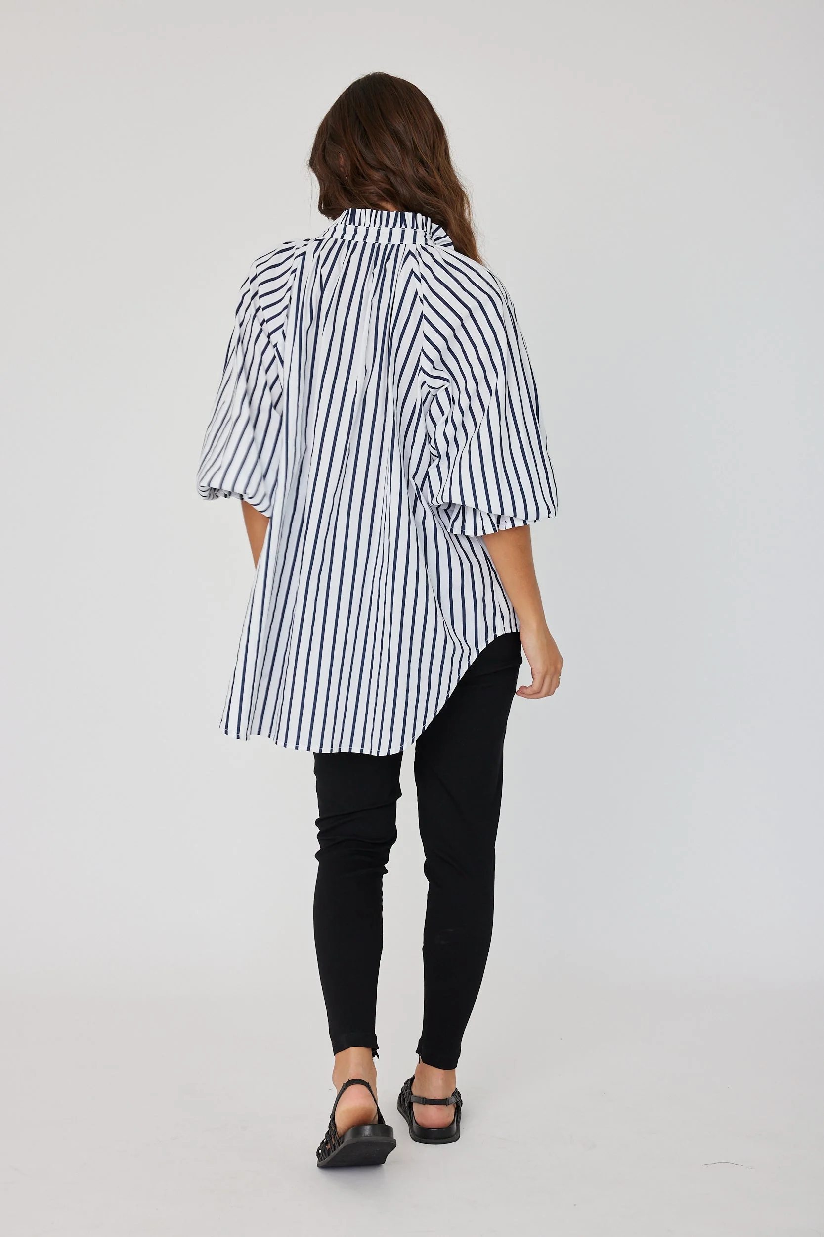 DANILL Blouse Navy Wide Stripe - Image 9
