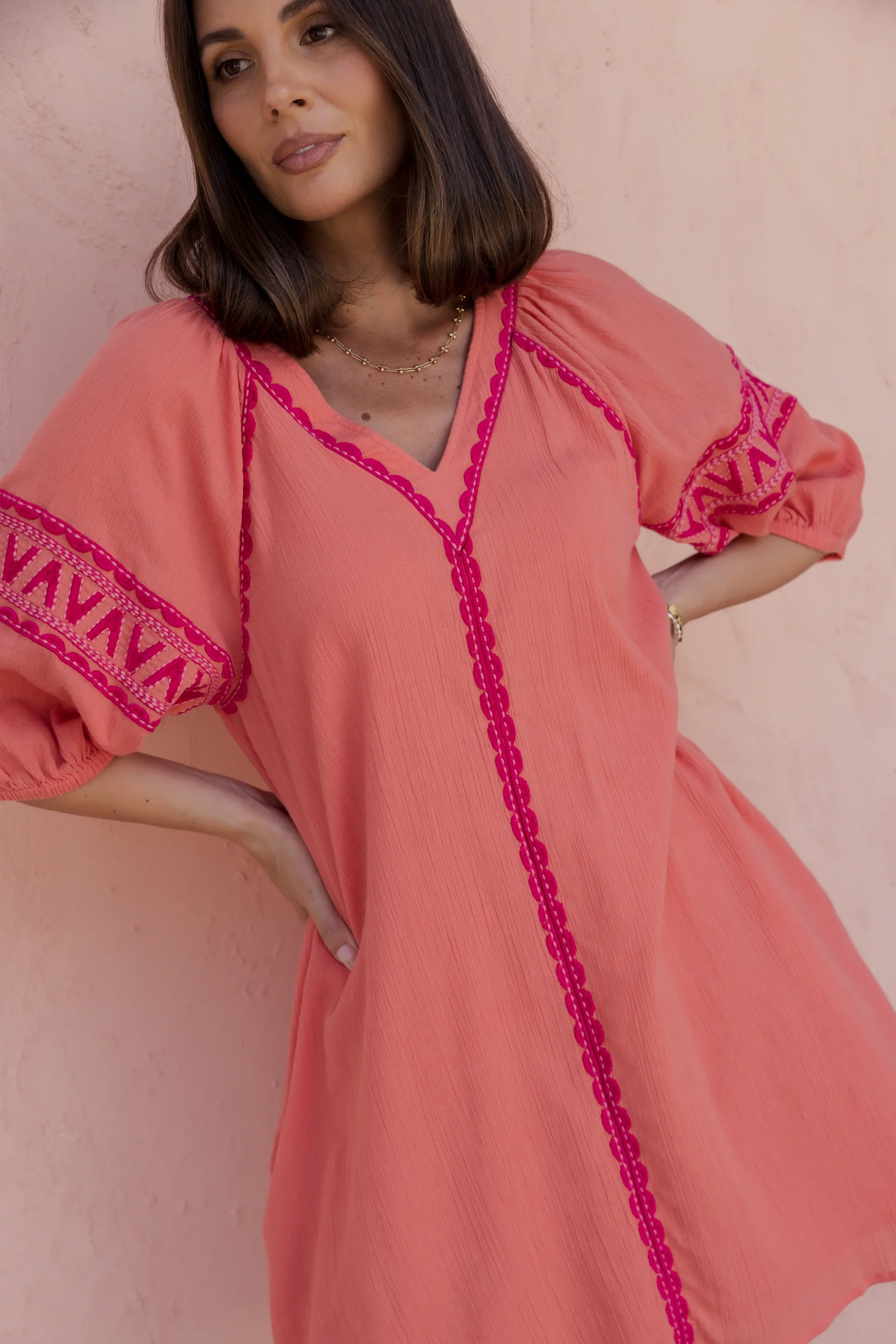 DARCY Dress Coral - Image 3