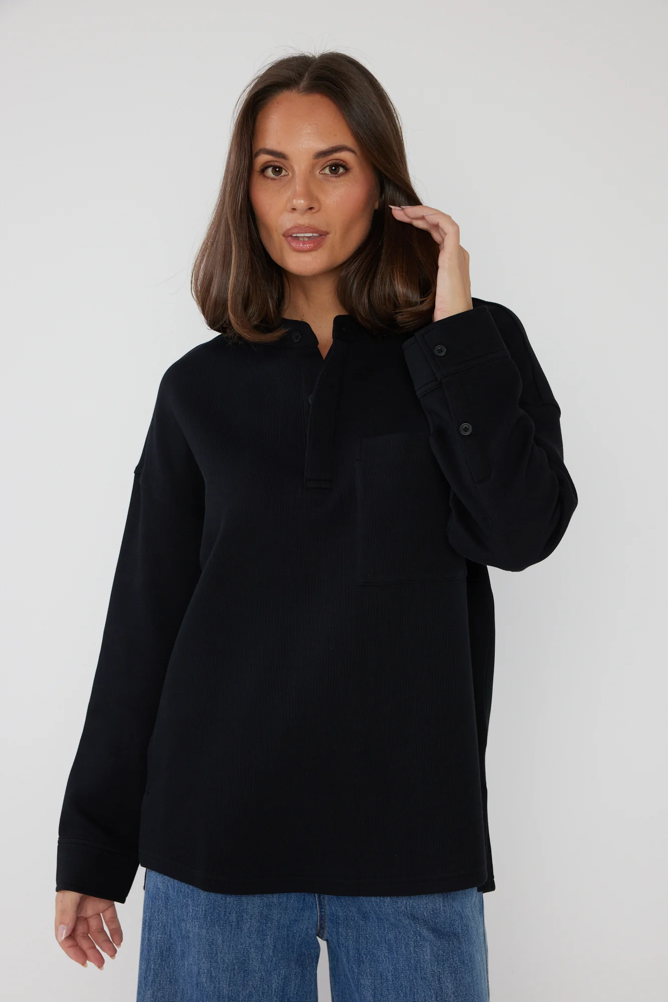 HENLEY Jumper Black - Image 5
