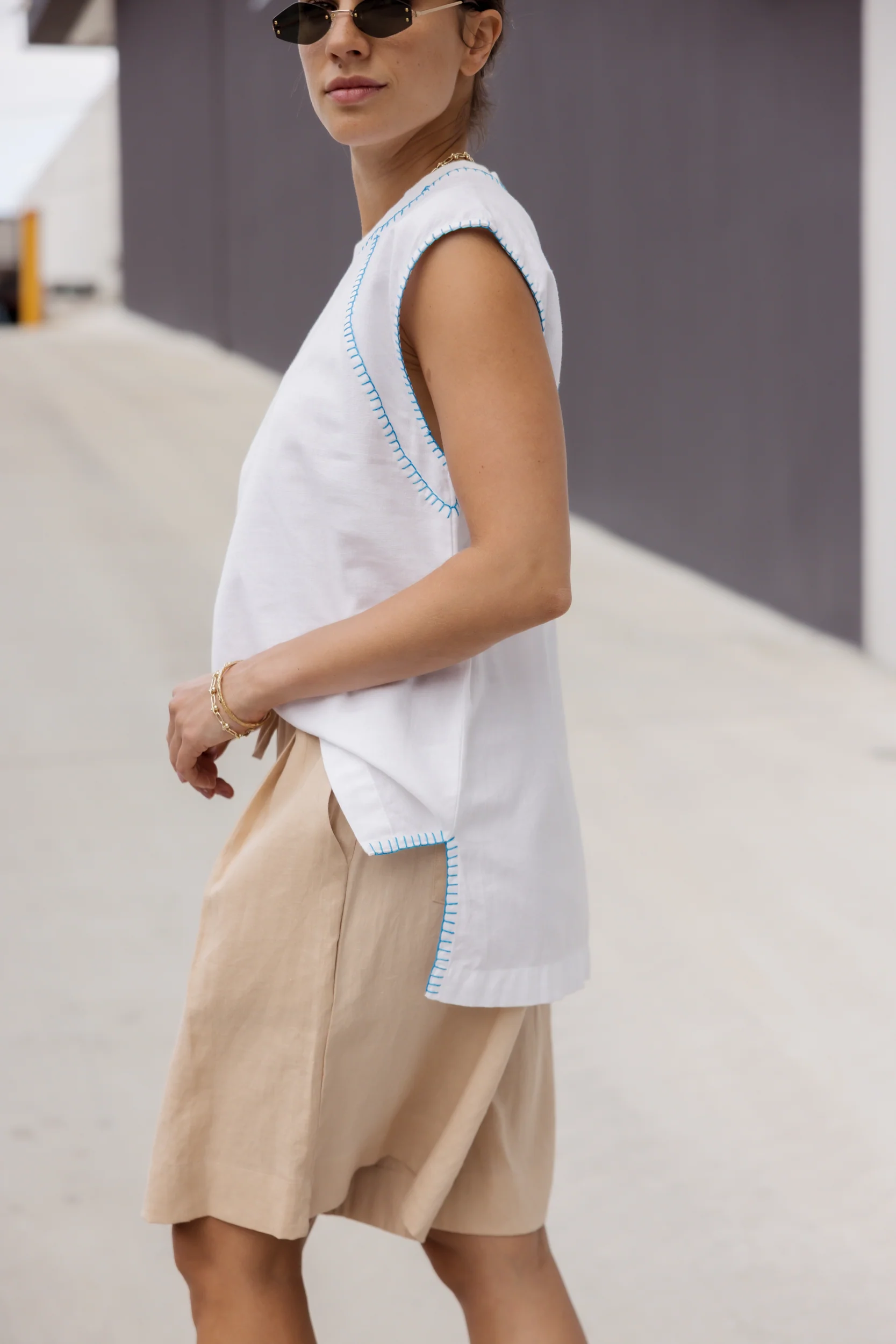 HUDSON Tank White/Electric Blue - Image 4