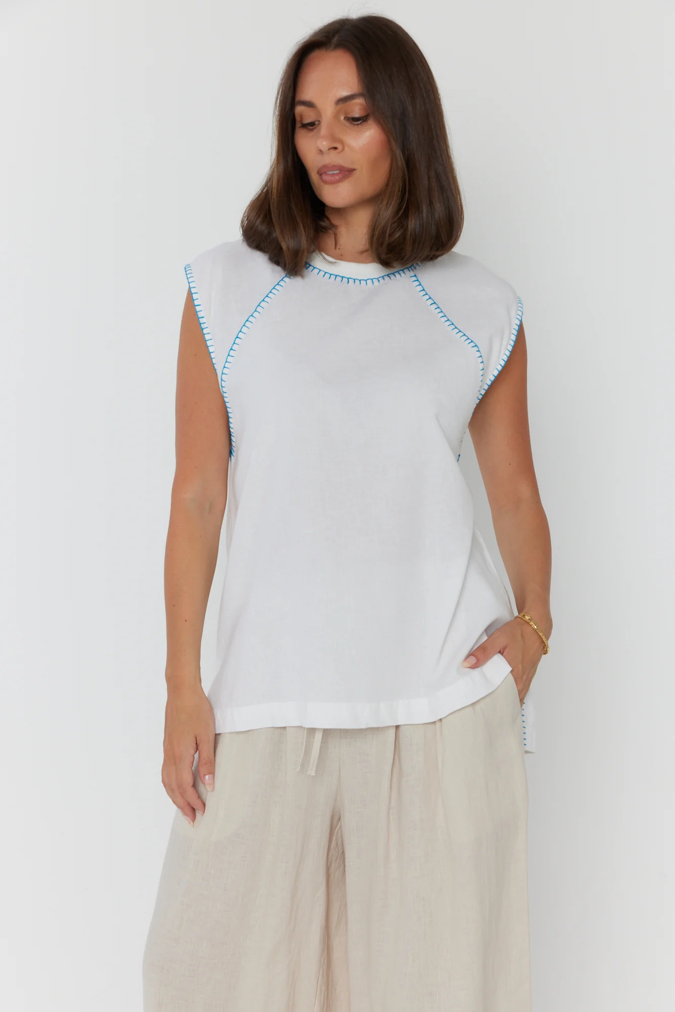 HUDSON Tank White/Electric Blue - Image 7