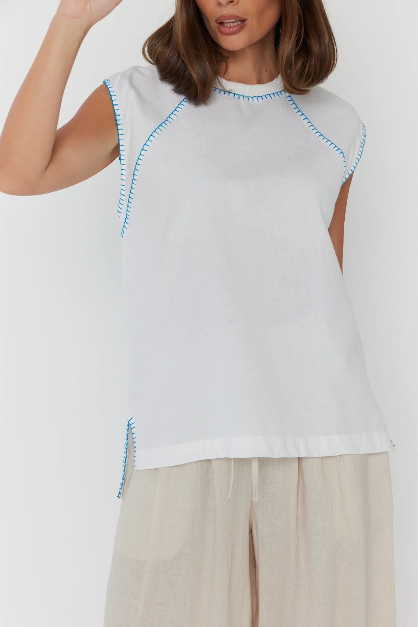 HUDSON Tank White/Electric Blue - Image 8