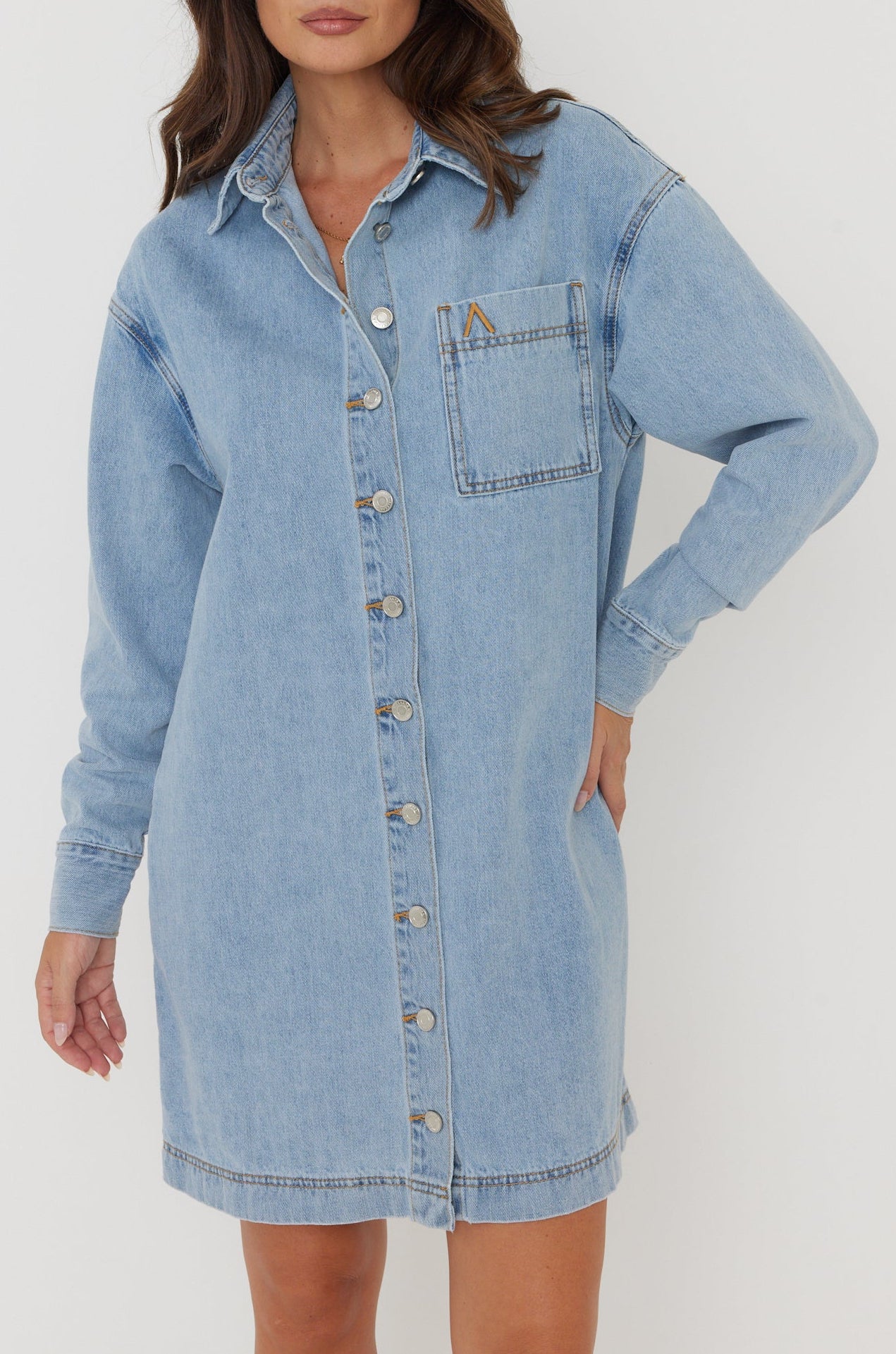 IGLUM Mini Dress Light Blue Wash - Image 7