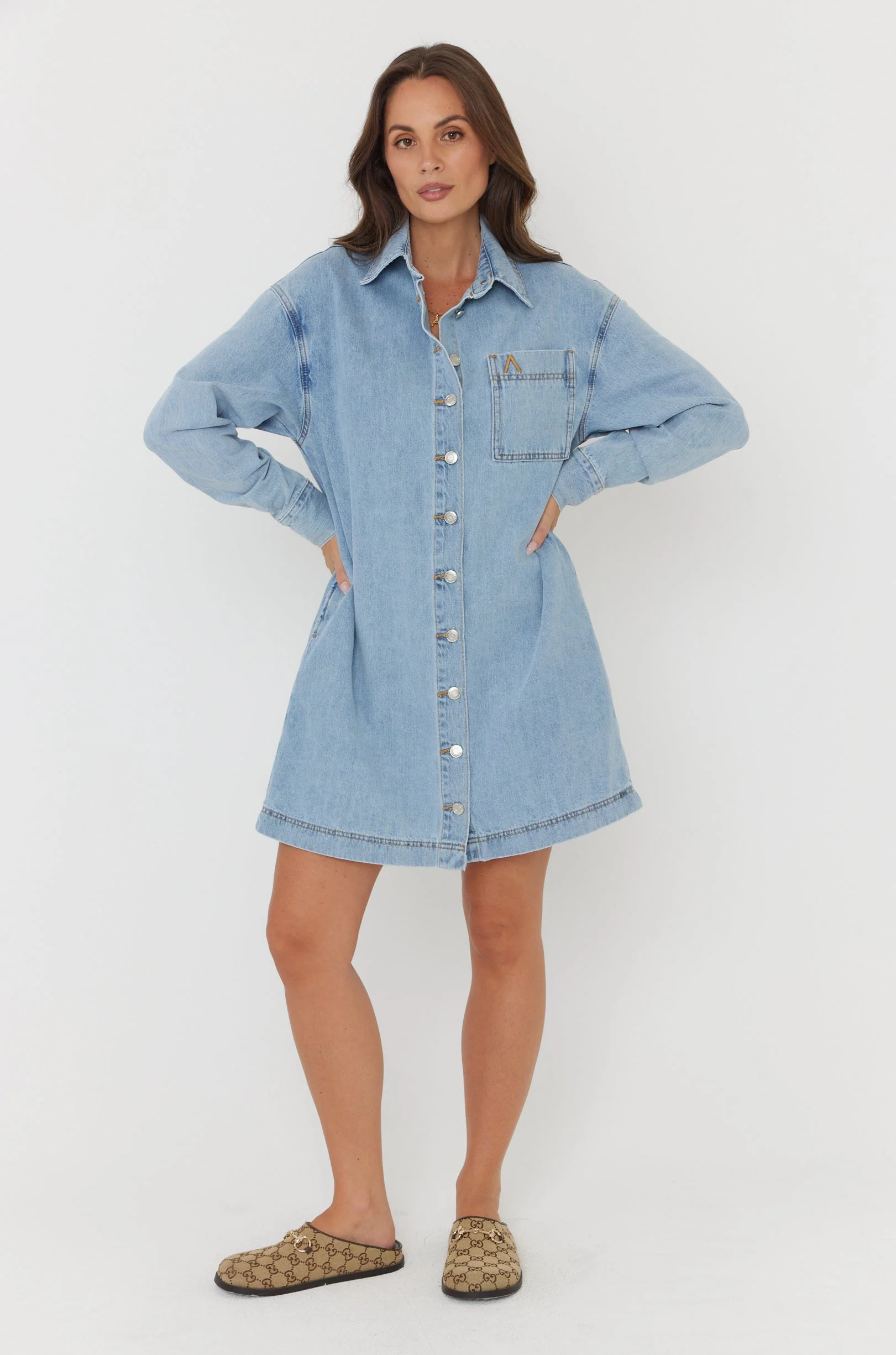 IGLUM Mini Dress Light Blue Wash - Image 8