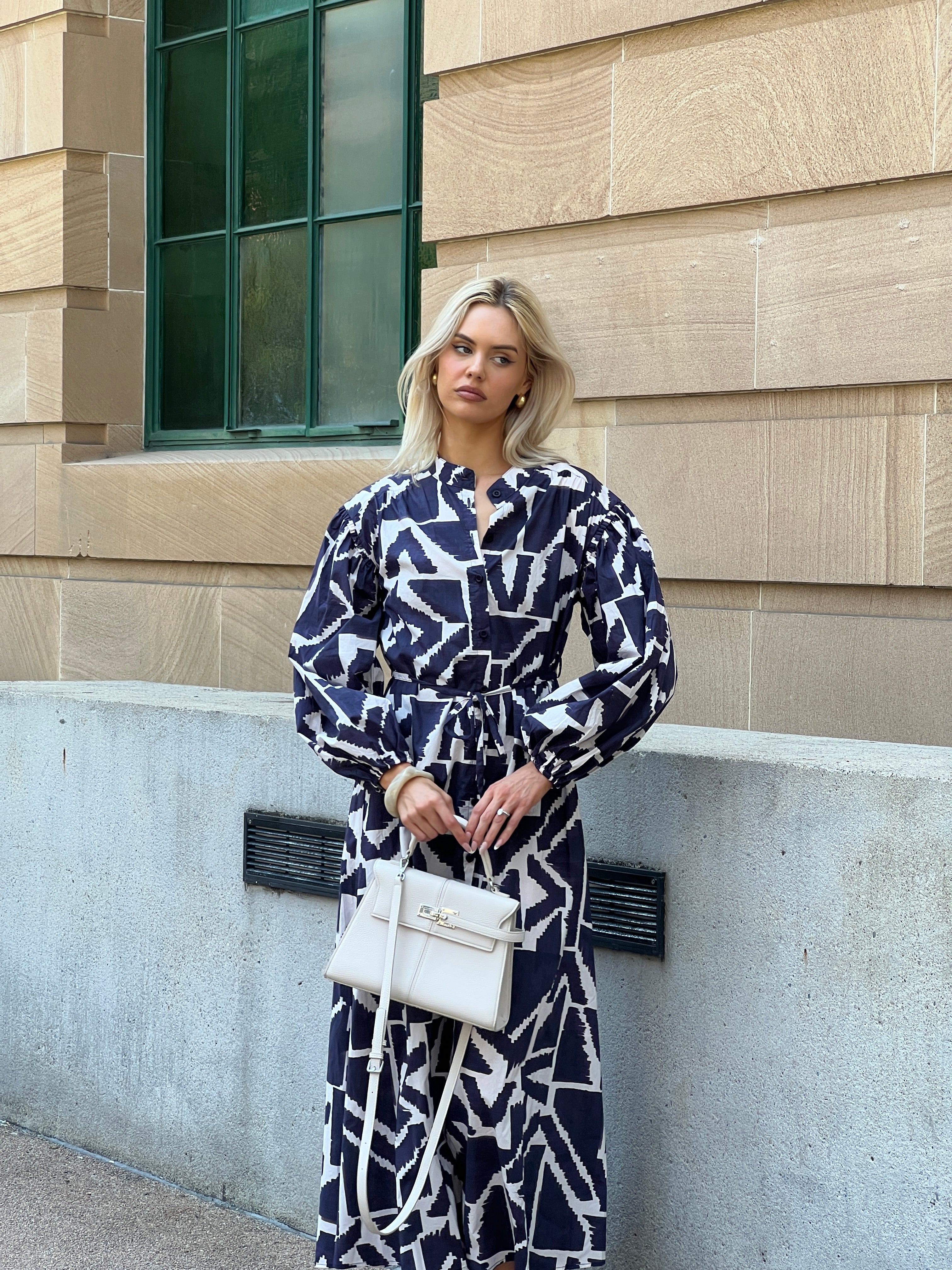 JACK Dress Navy Geo Print - Image 3
