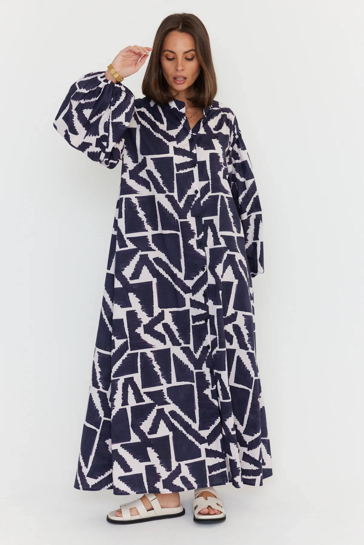 JACK Dress Navy Geo Print - Image 7