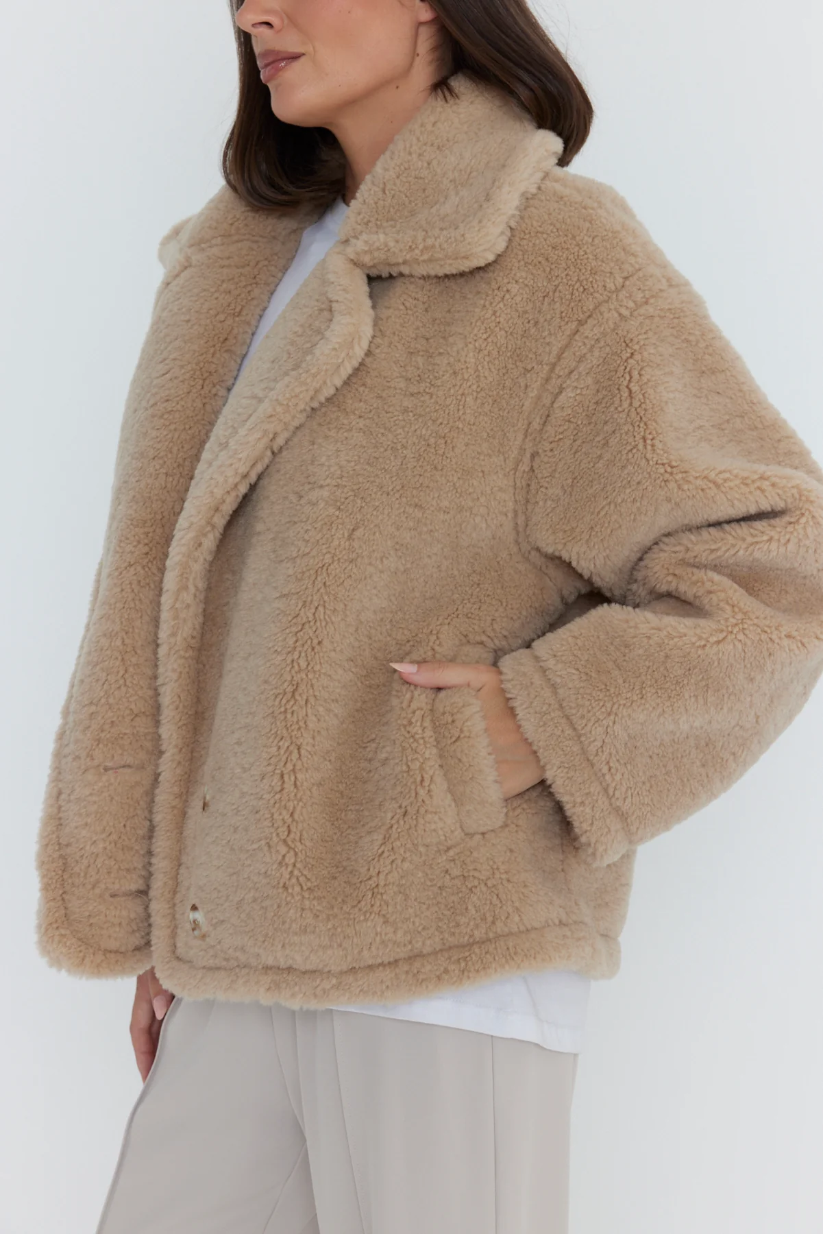 JETTY Faux Jacket Beige - Image 12