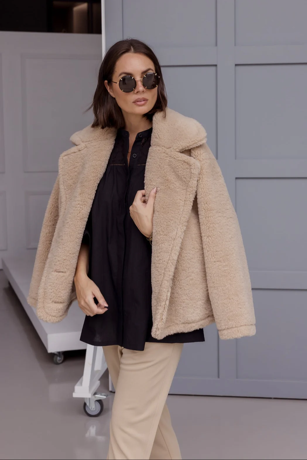 JETTY Faux Jacket Beige - Image 6