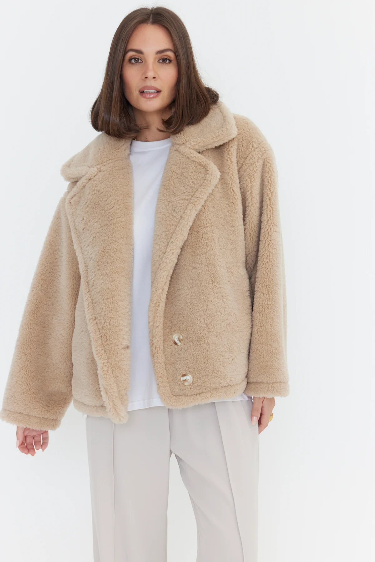 JETTY Faux Jacket Beige - Image 8