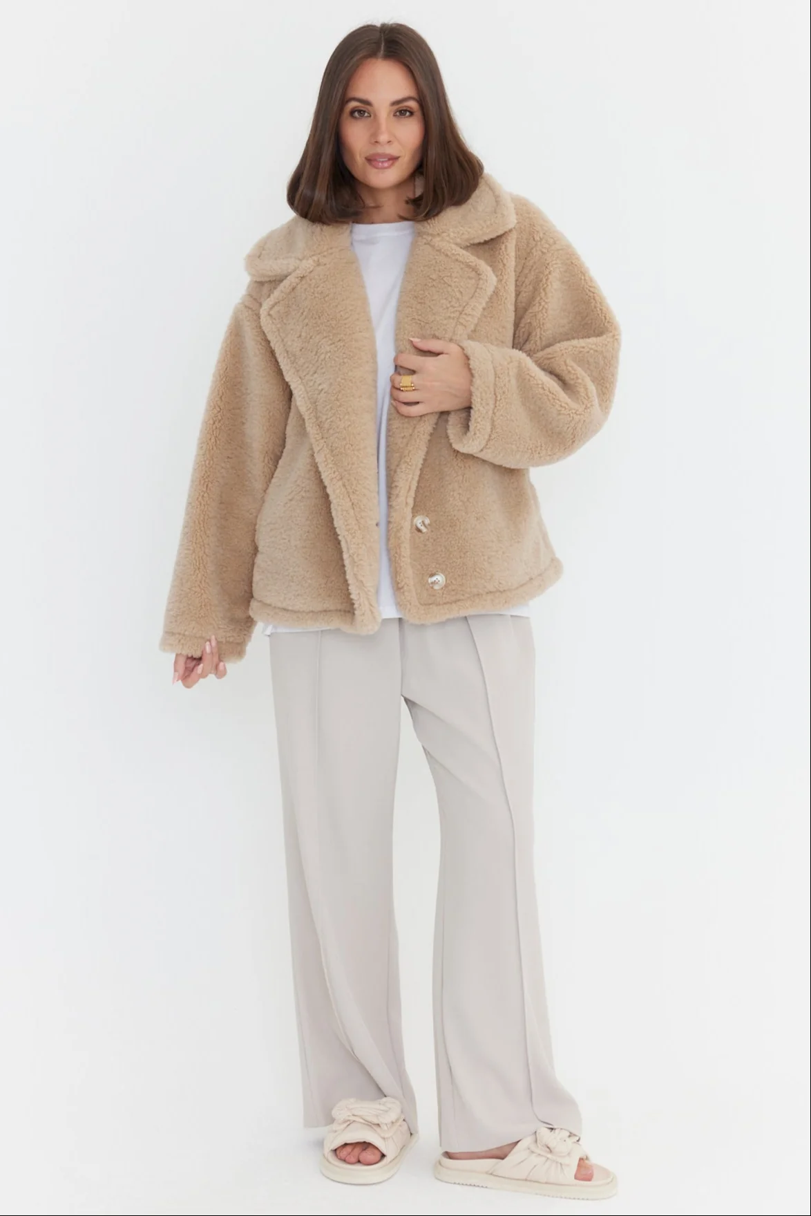 JETTY Faux Jacket Beige - Image 9