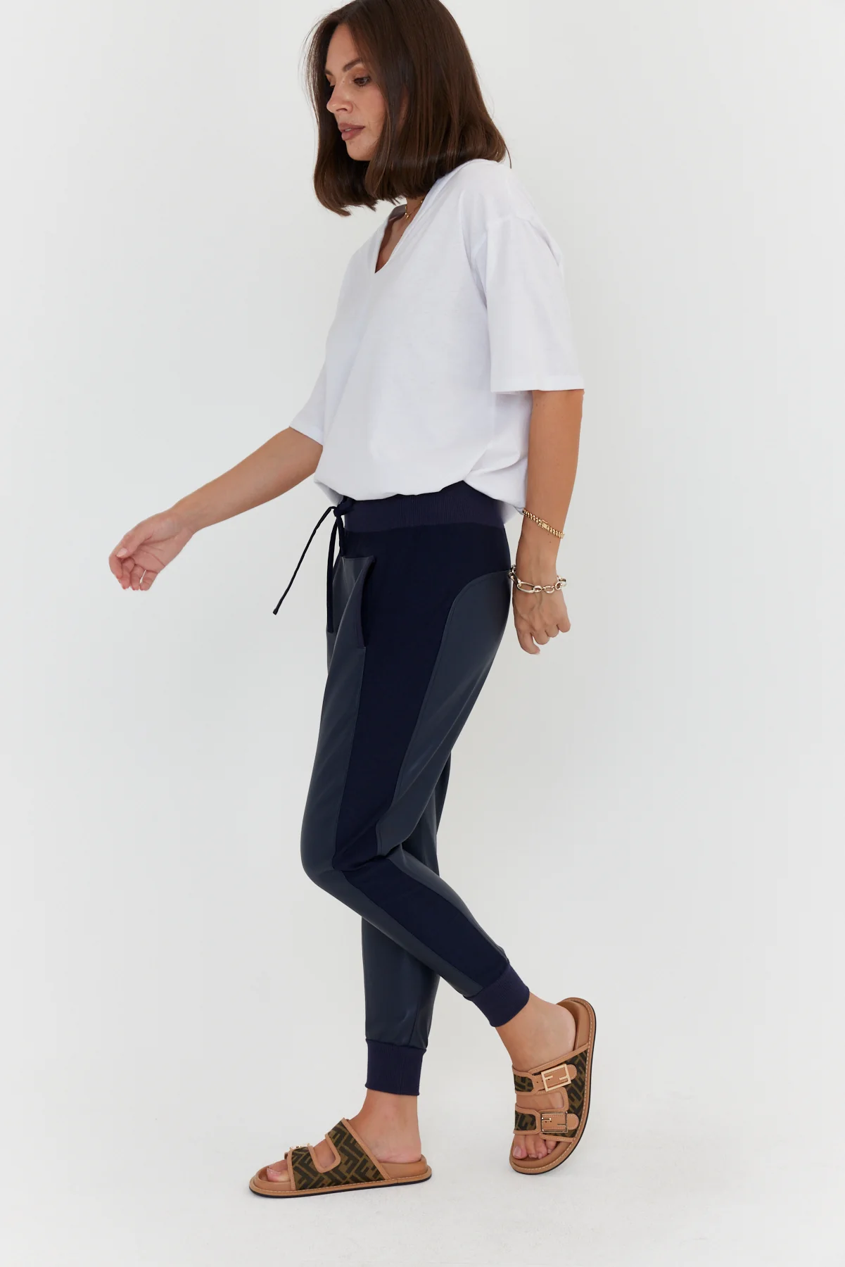 JOEY Pants Vegan Leather Navy - Image 6